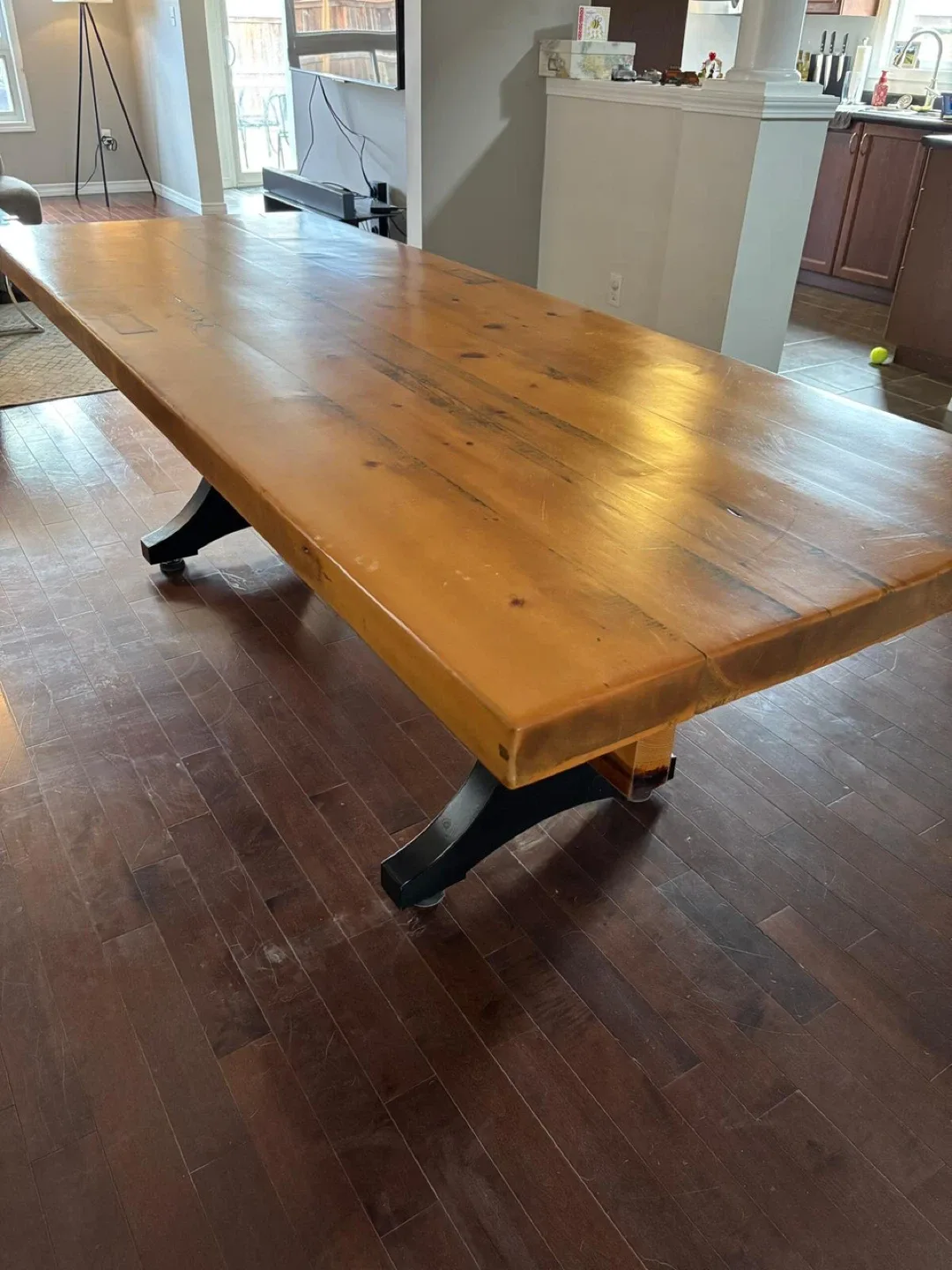 Wooden Dining Table with Black Base image indicator(5)