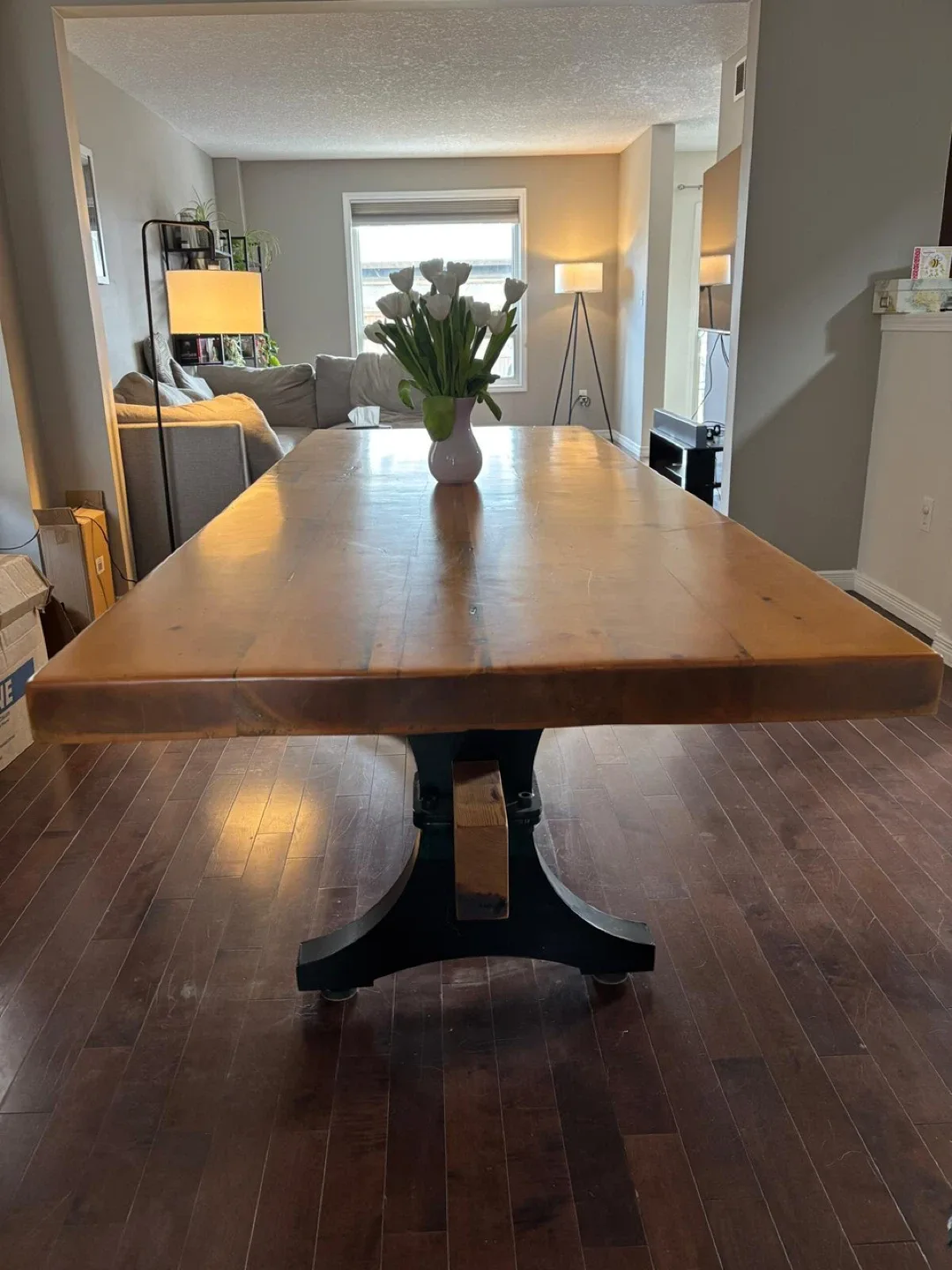 Wooden Dining Table with Black Base image indicator(3)