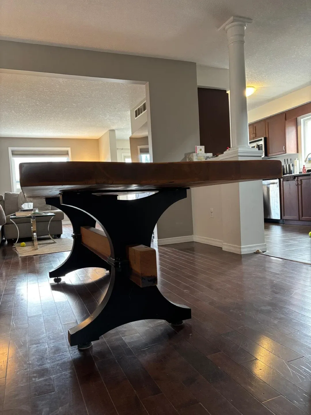 Wooden Dining Table with Black Base image indicator(2)