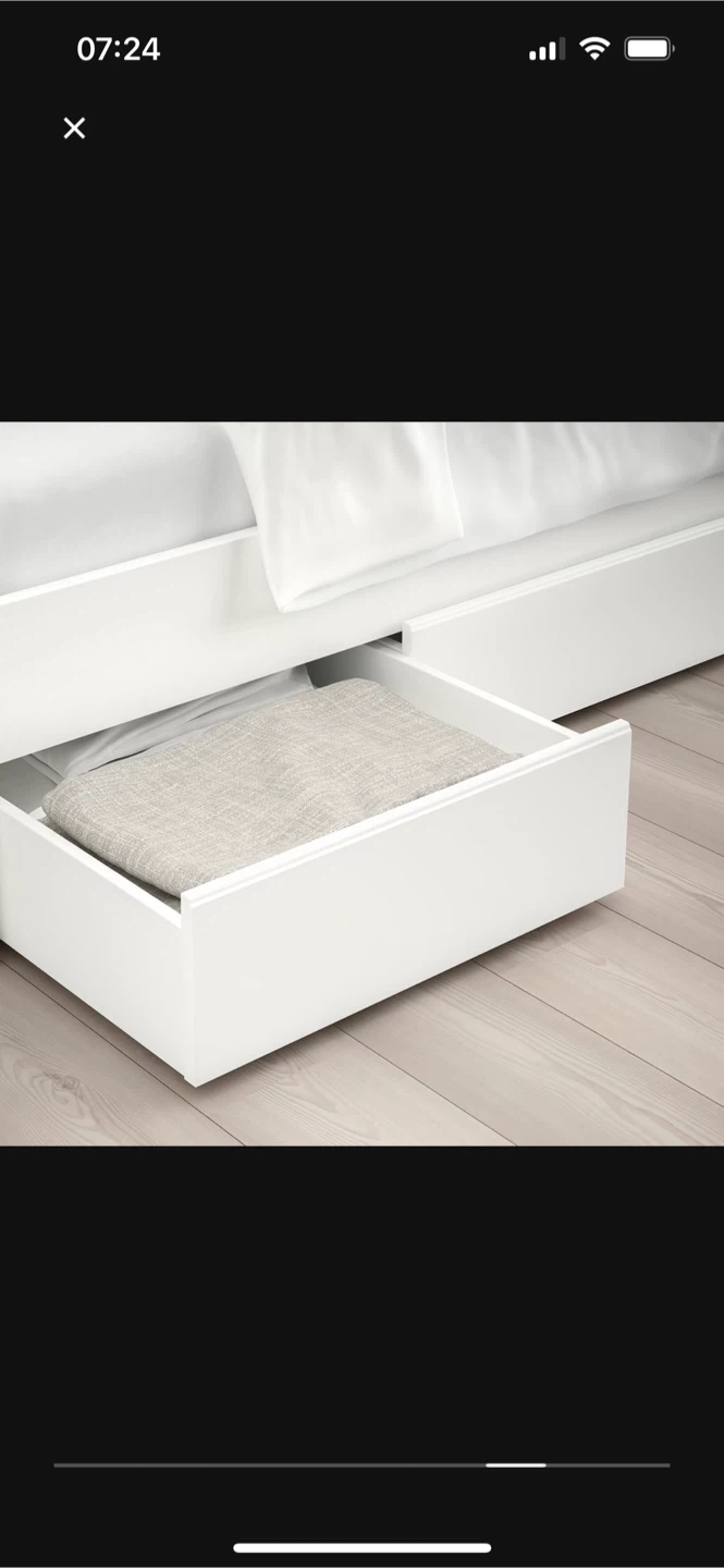IKEA Songesand White Bed Frame with Storage - photo 5