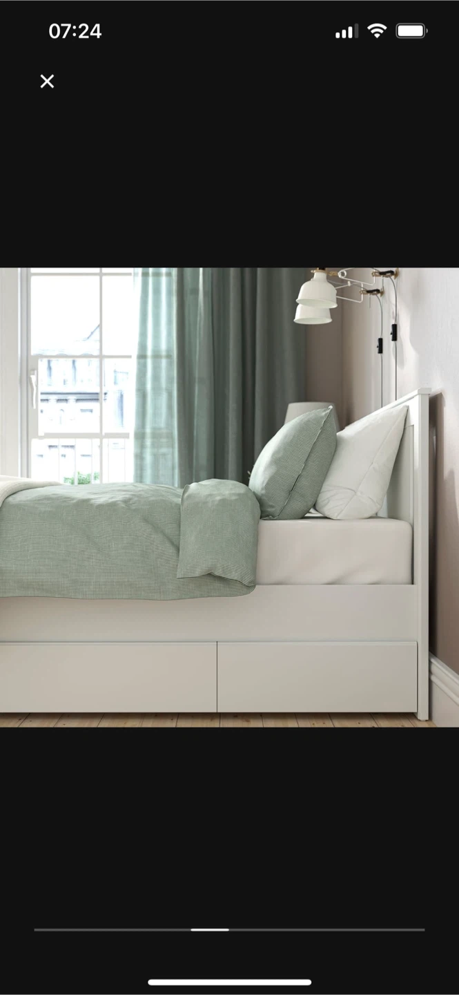 IKEA Songesand White Bed Frame with Storage - photo 2