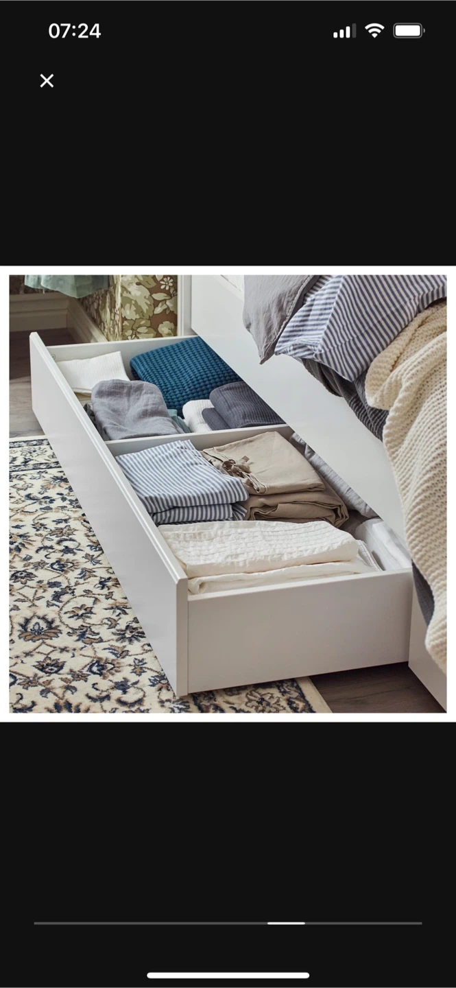 IKEA Songesand White Bed Frame with Storage - photo 4