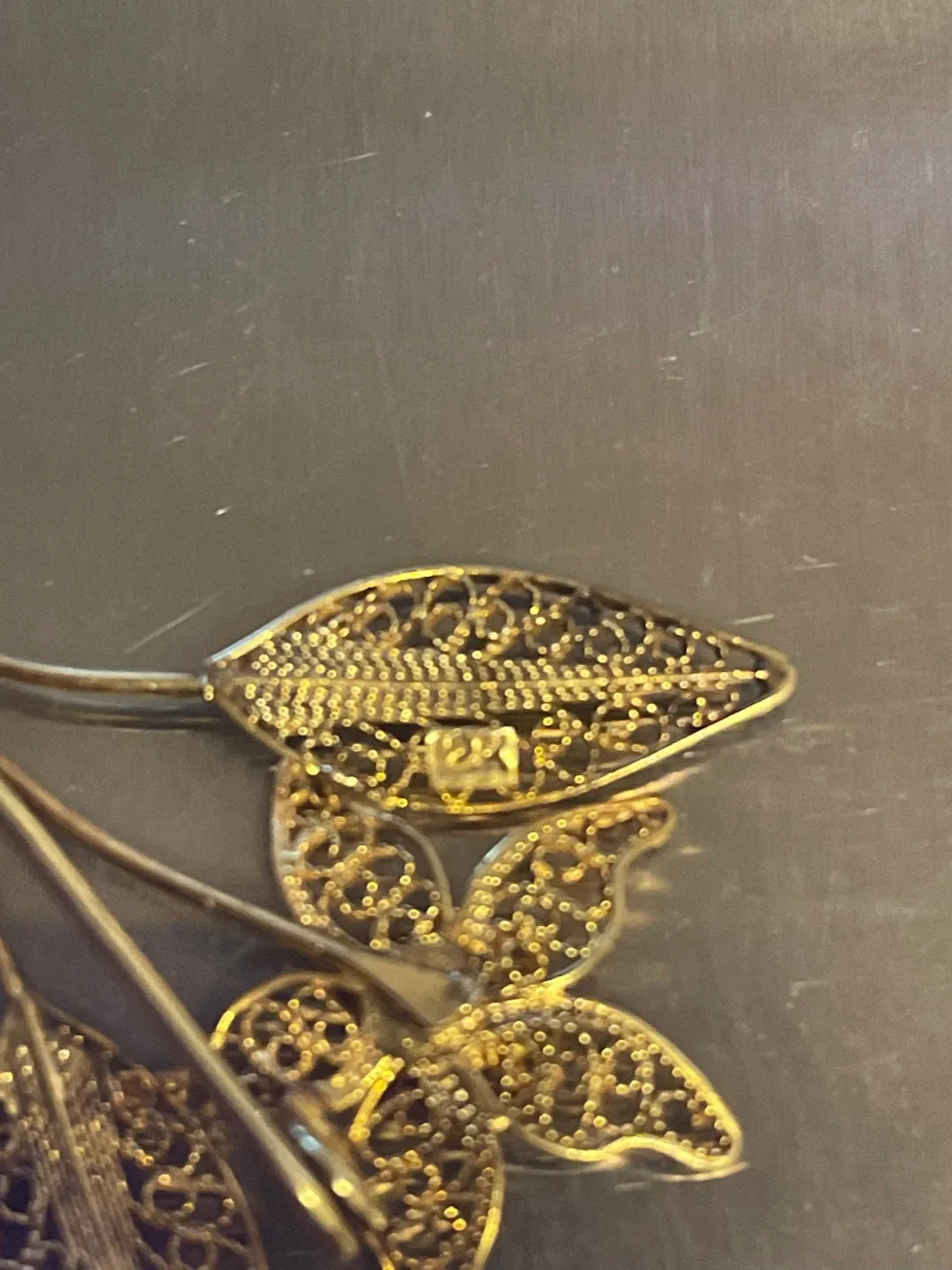 Vintage Gold 12k  Flower Brooch image indicator(4)