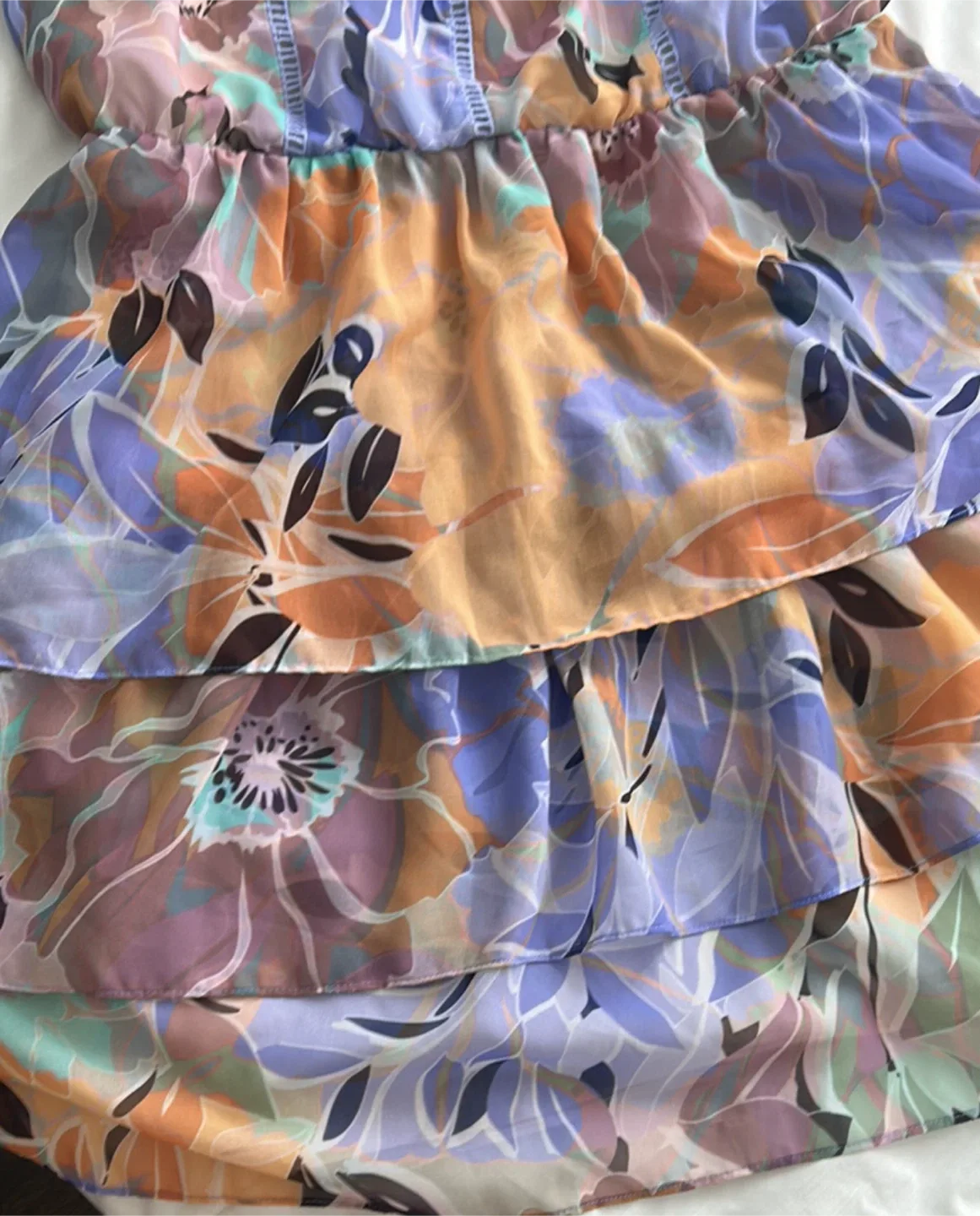 🌸 Marciano by Guess Floral Tiered Chiffon Dress image indicator(4)