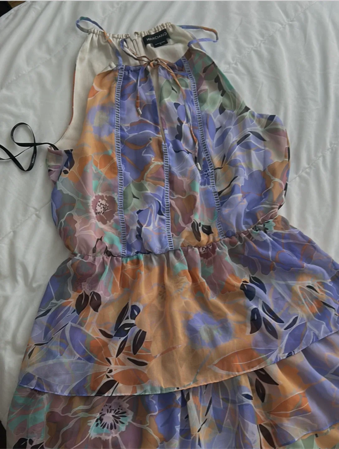 🌸 Marciano by Guess Floral Tiered Chiffon Dress image indicator(7)