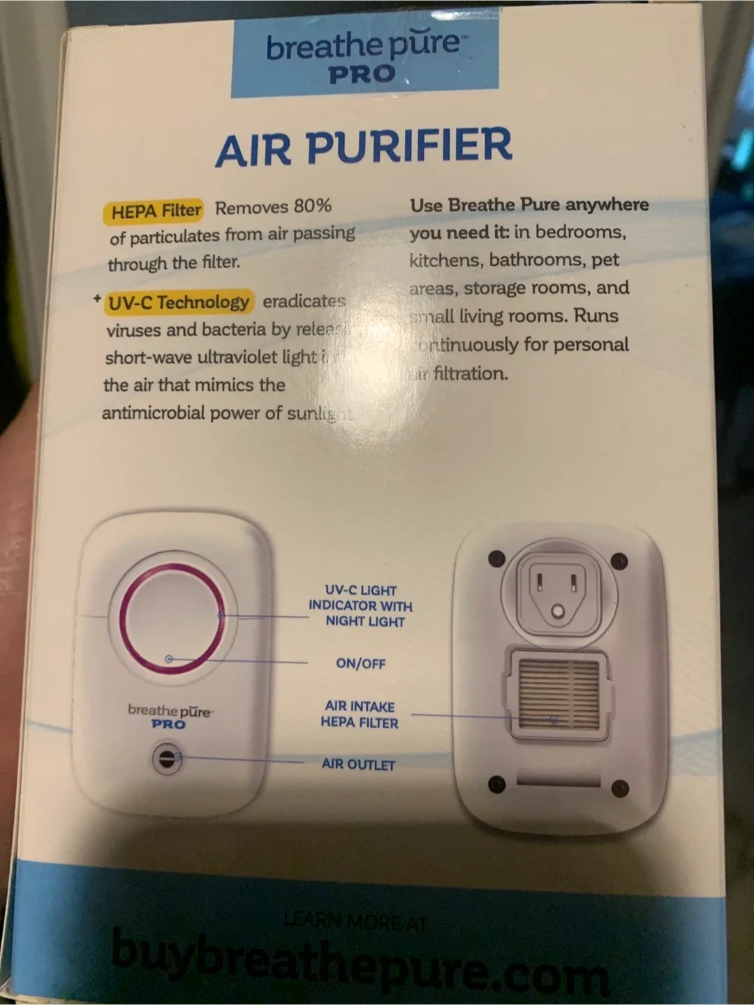 New Breathe Pure Pro Air Purifier image indicator(2)