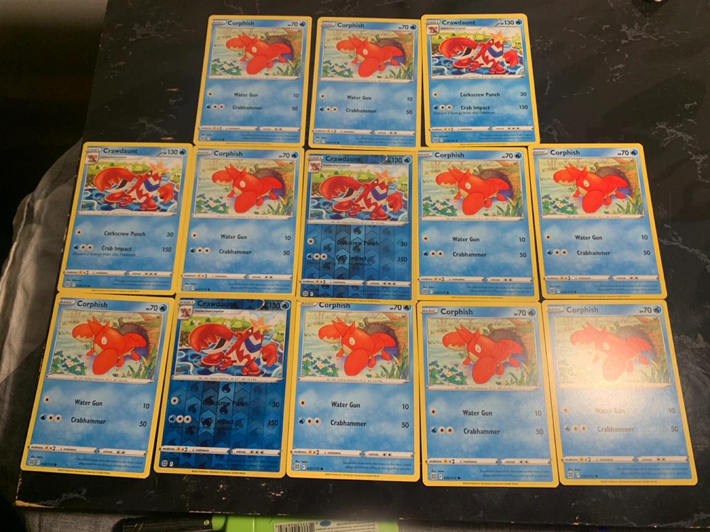 Pokemon Corphish & Crawdaunt Cards