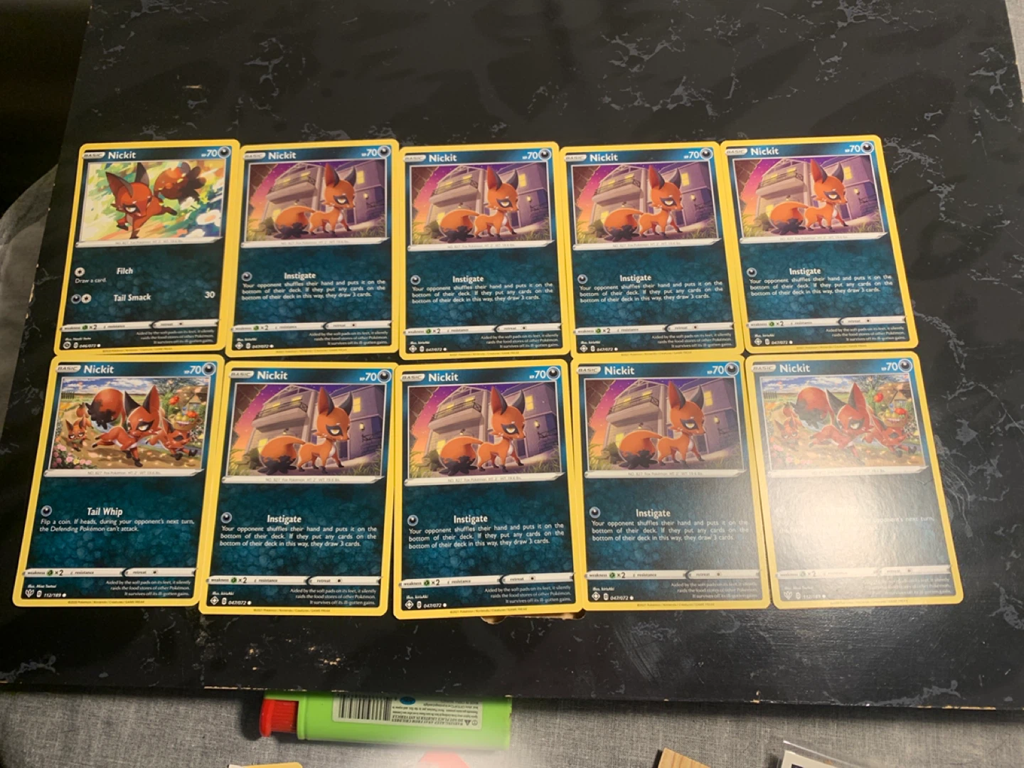 10x Nickit Pokemon Cards