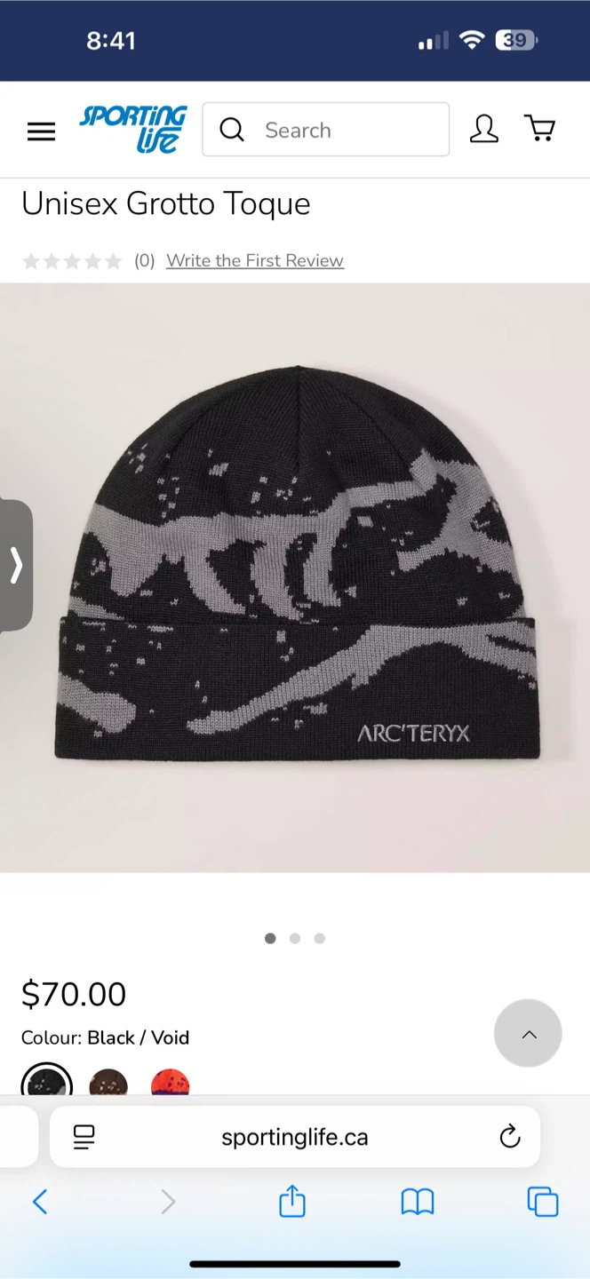 Arc'teryx Grotto Toque - Black/Void