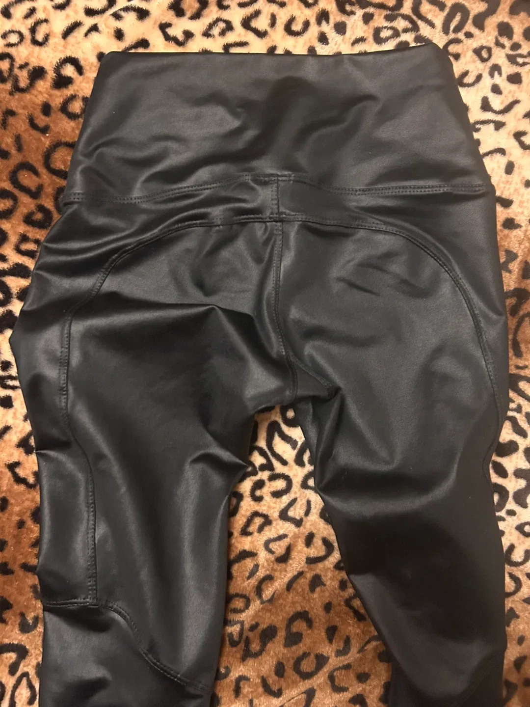 Colombian Activewear Faux Leather Leggings image indicator(3)