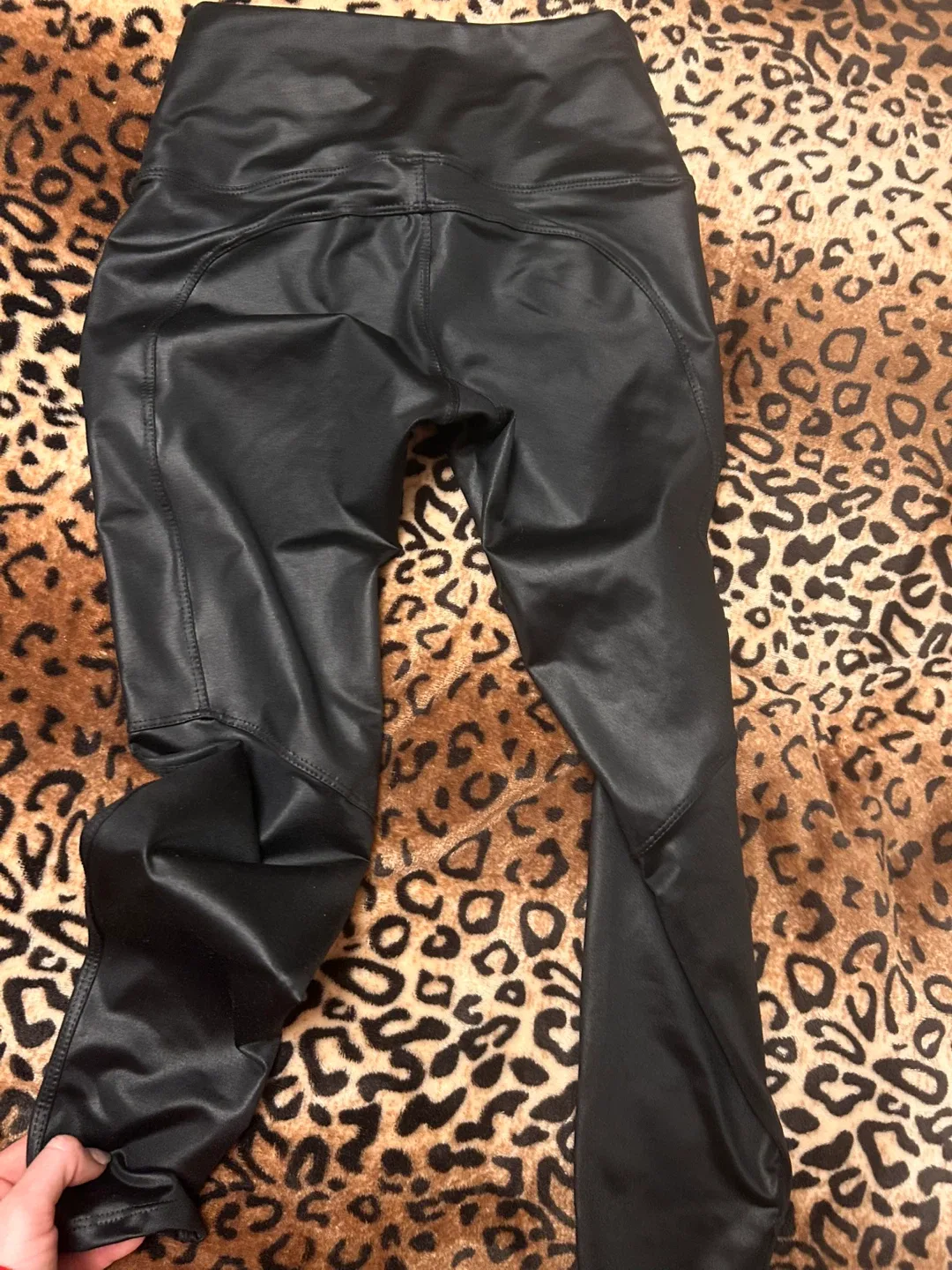 Colombian Activewear Faux Leather Leggings image indicator(4)