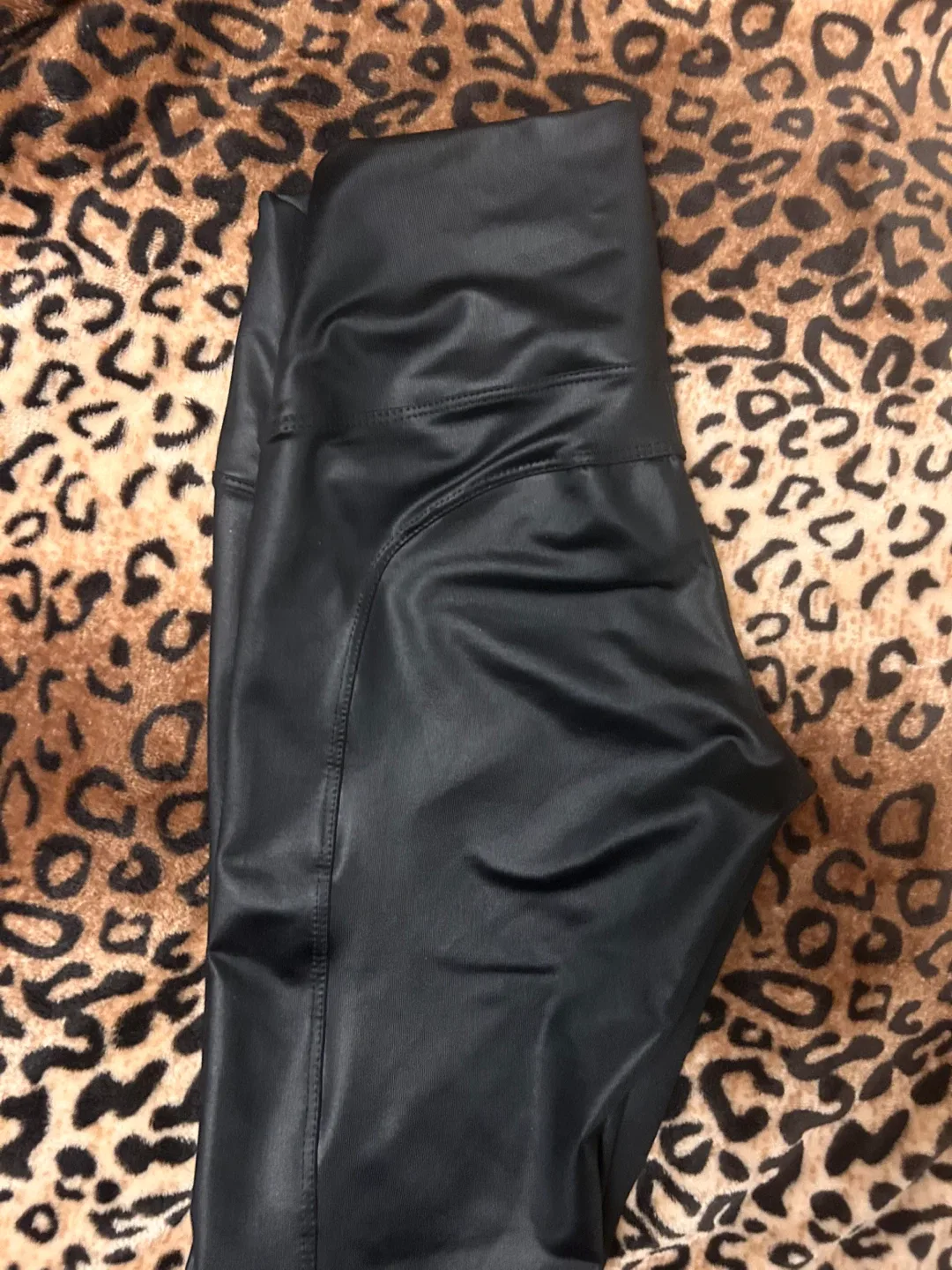 Colombian Activewear Faux Leather Leggings image indicator(5)