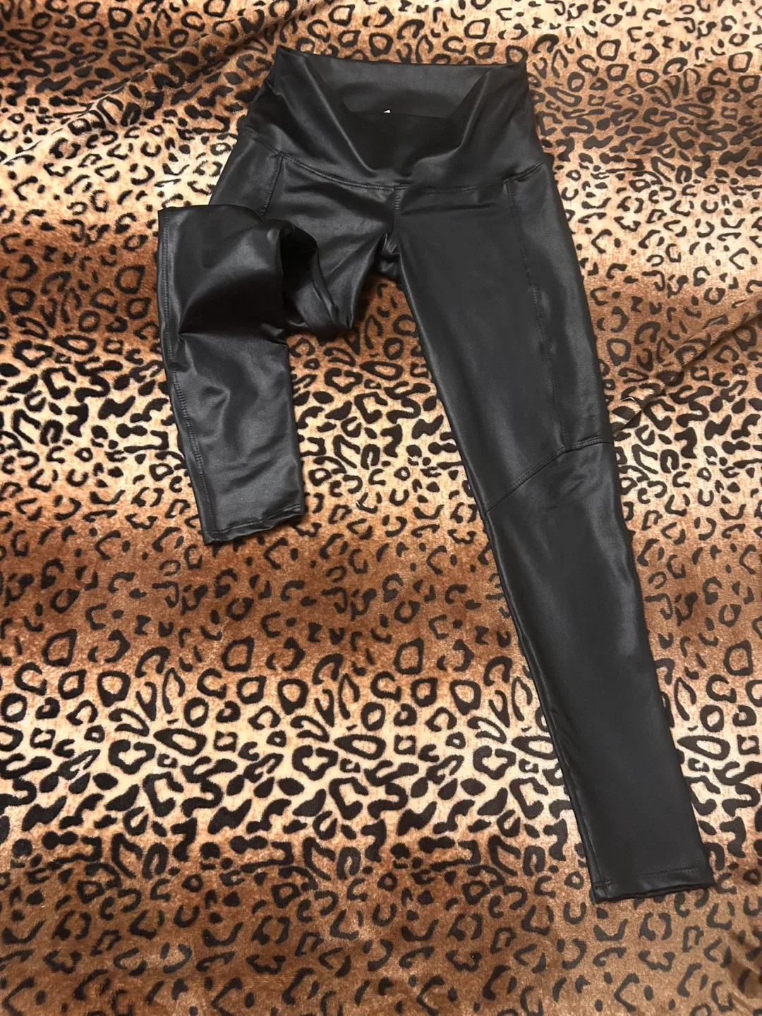 Colombian Activewear Faux Leather Leggings thumbnail