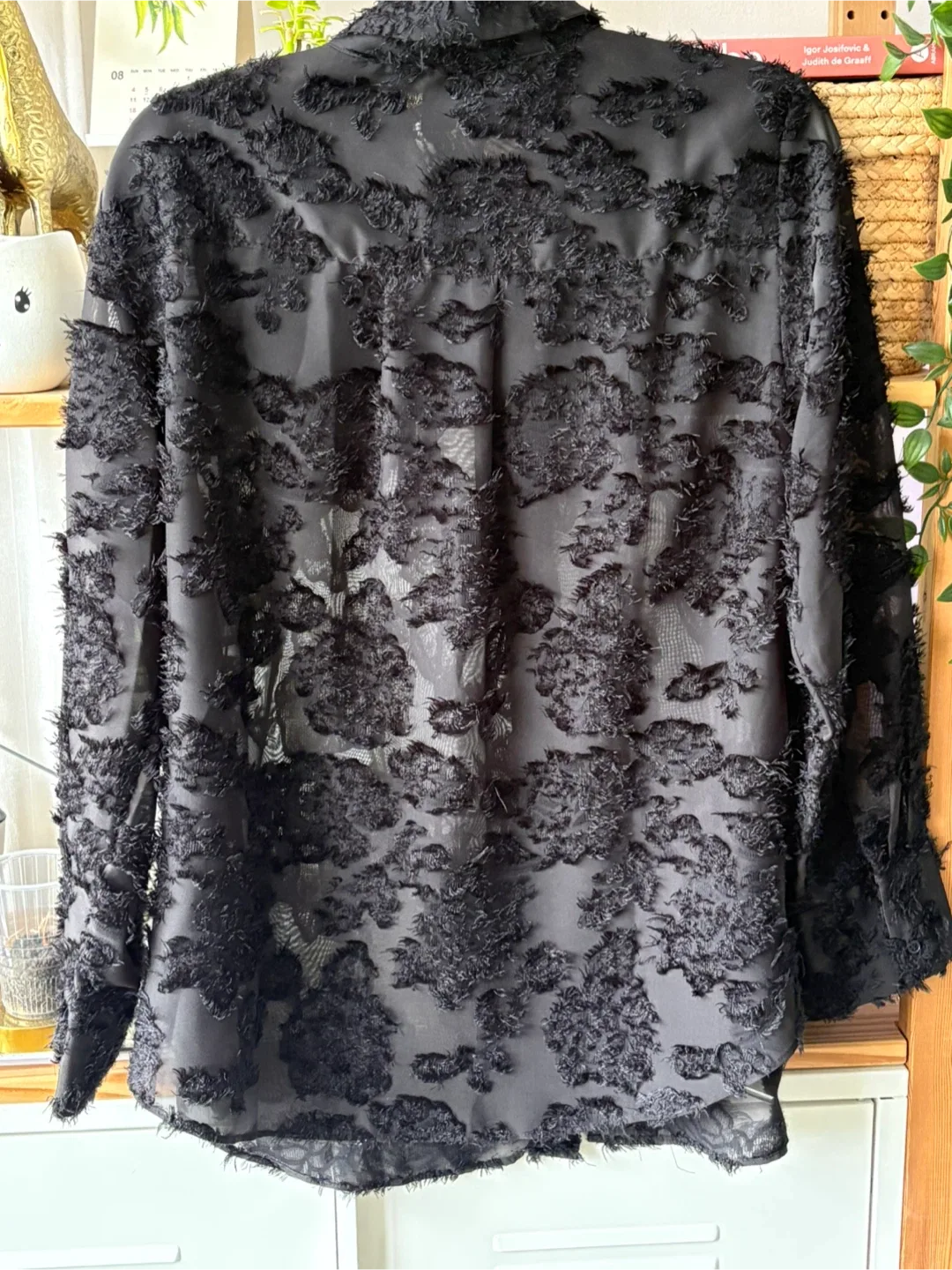 H&M Black Sheer Button-Up image indicator(2)