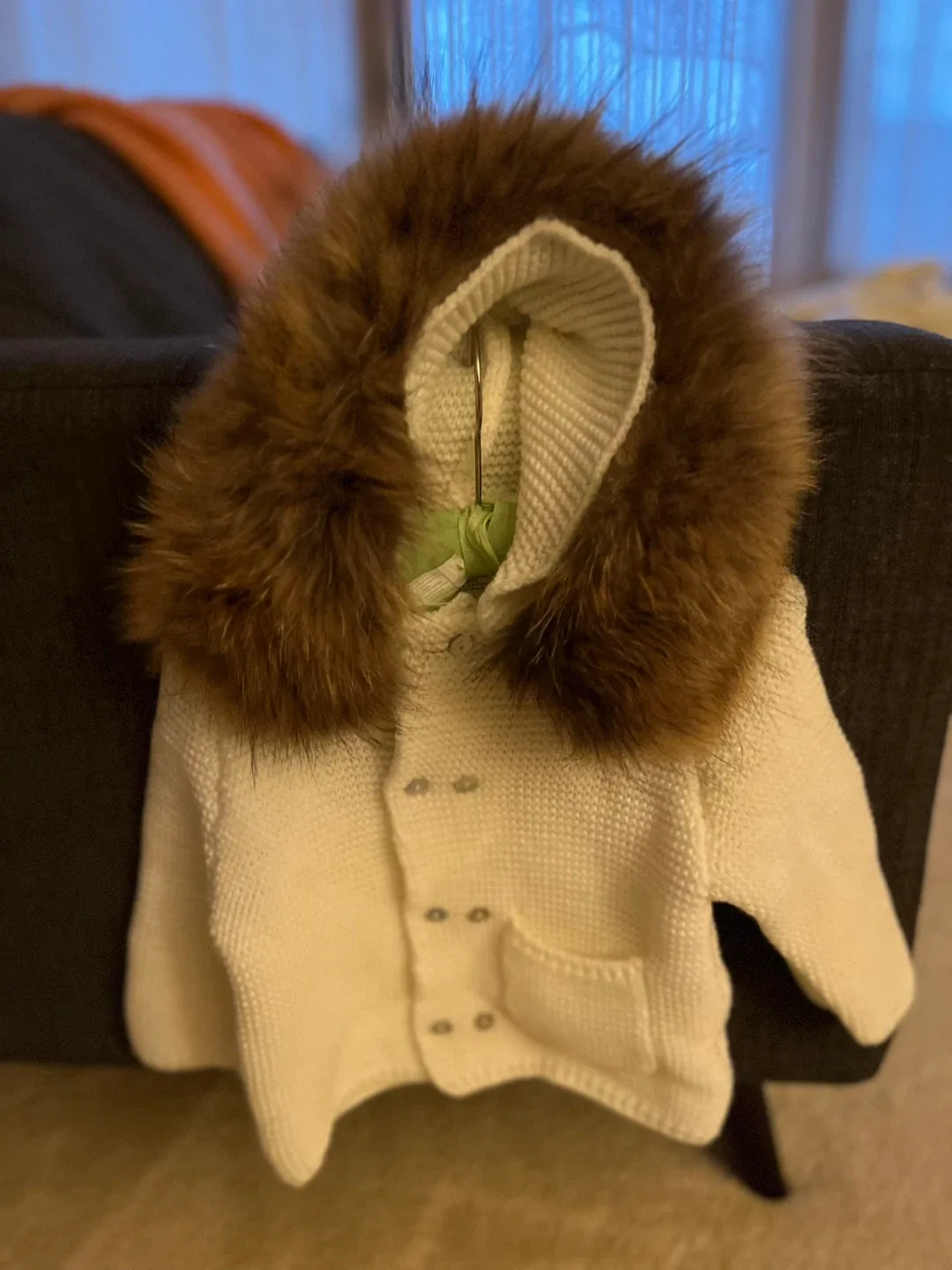 Fur Trimmed Baby Cardigan