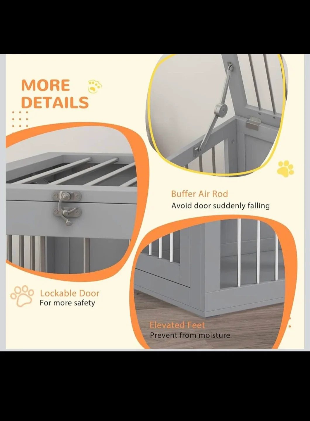 Dog Crate Furniture, 31.5" Side End Table with Double Doors image indicator(6)