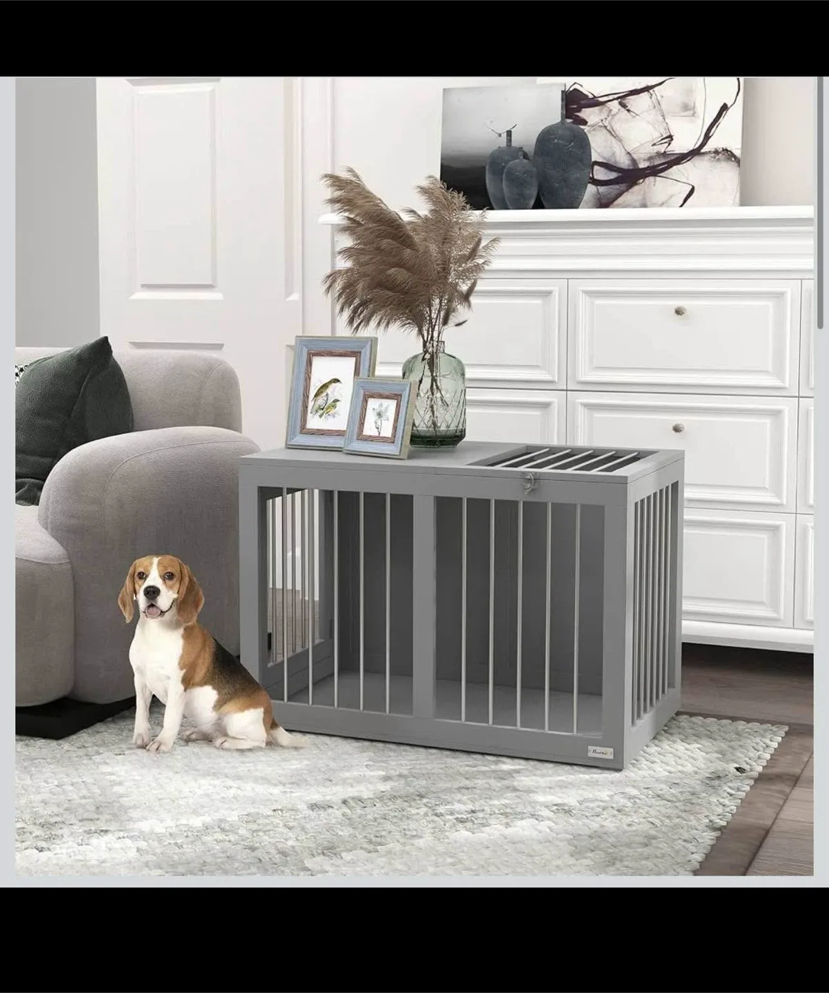 Dog Crate Furniture, 31.5" Side End Table with Double Doors image indicator(3)