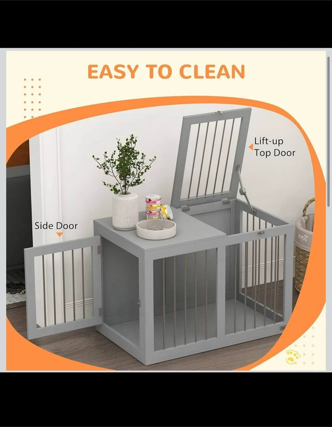 Dog Crate Furniture, 31.5" Side End Table with Double Doors image indicator(7)