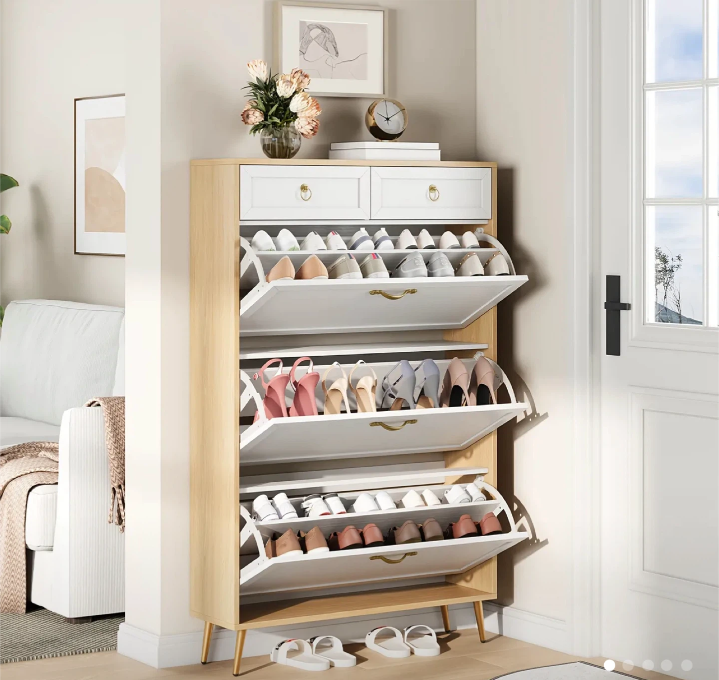Shoe Cabinet with Drawers - 50.4" Height - photo 3