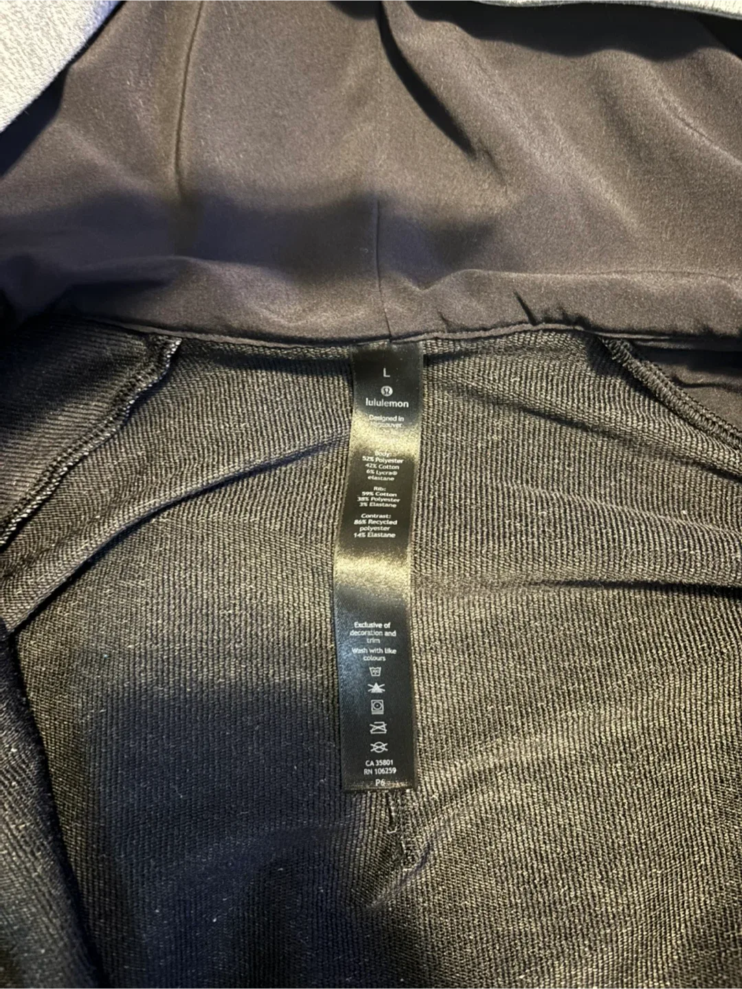 Lululemon Grey Full Zip Hoodie - Men’s Size L image indicator(3)