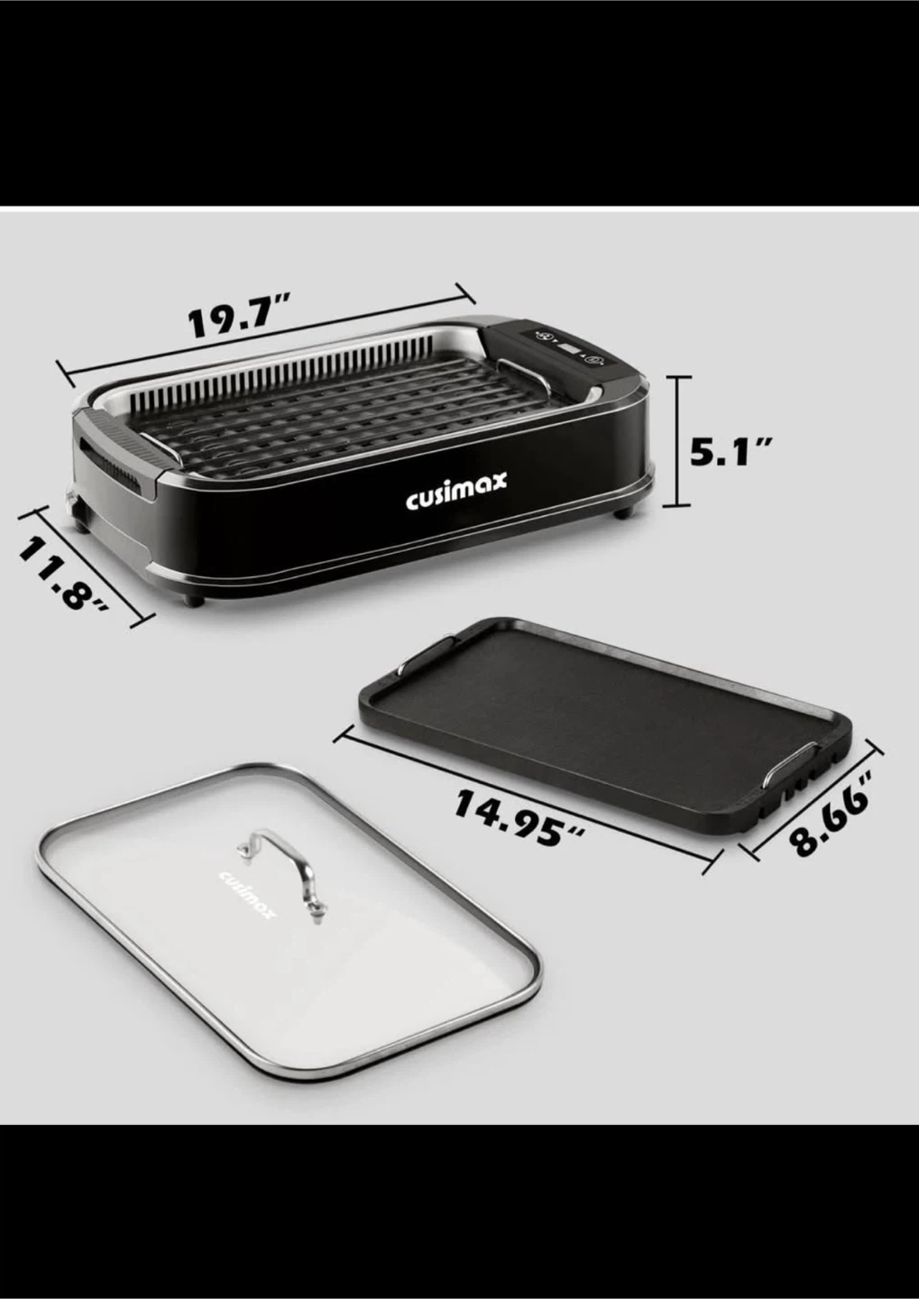 Cusimax Indoor Smokeless 1500W Grill - New! - photo 3