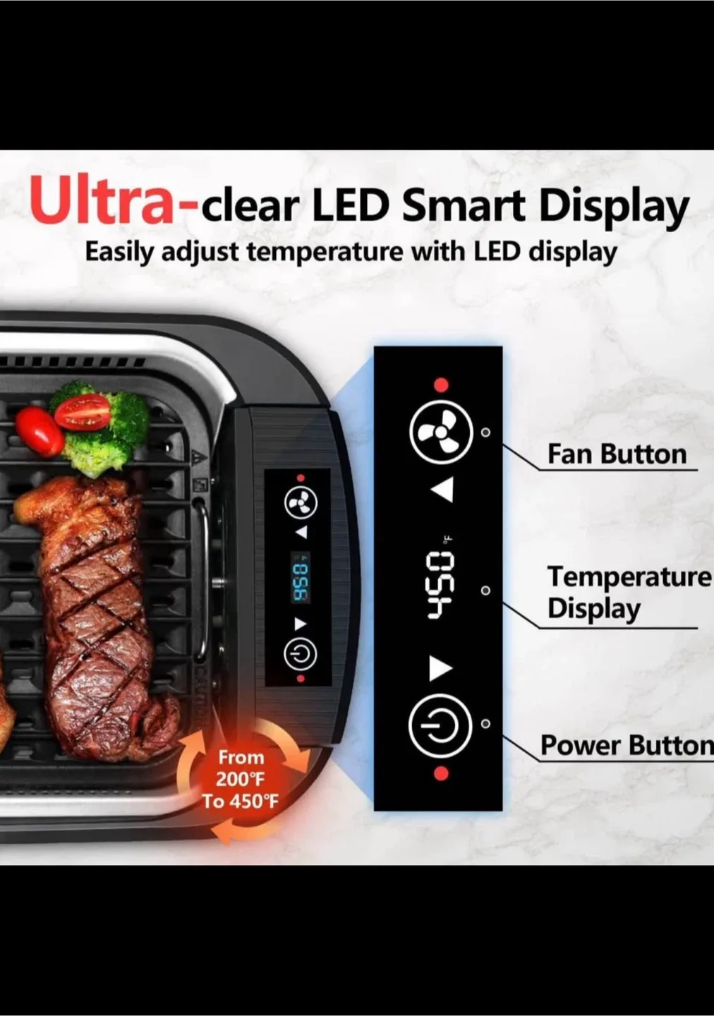 Cusimax Indoor Smokeless 1500W Grill - New! image indicator(5)