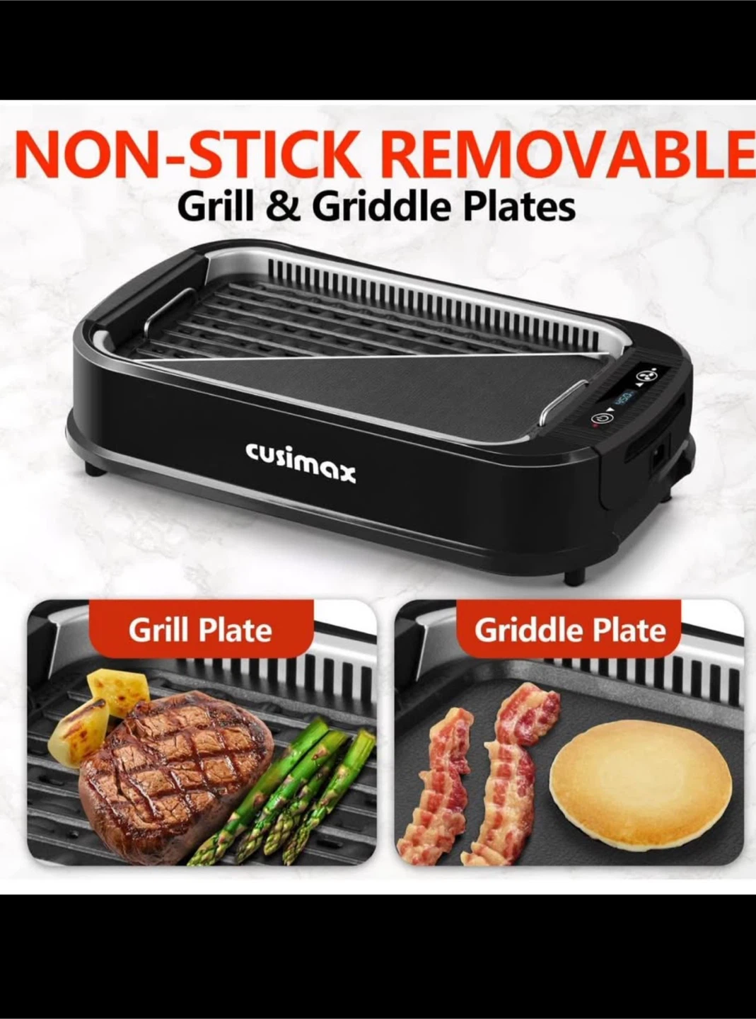 Cusimax Indoor Smokeless 1500W Grill - New! - photo 4