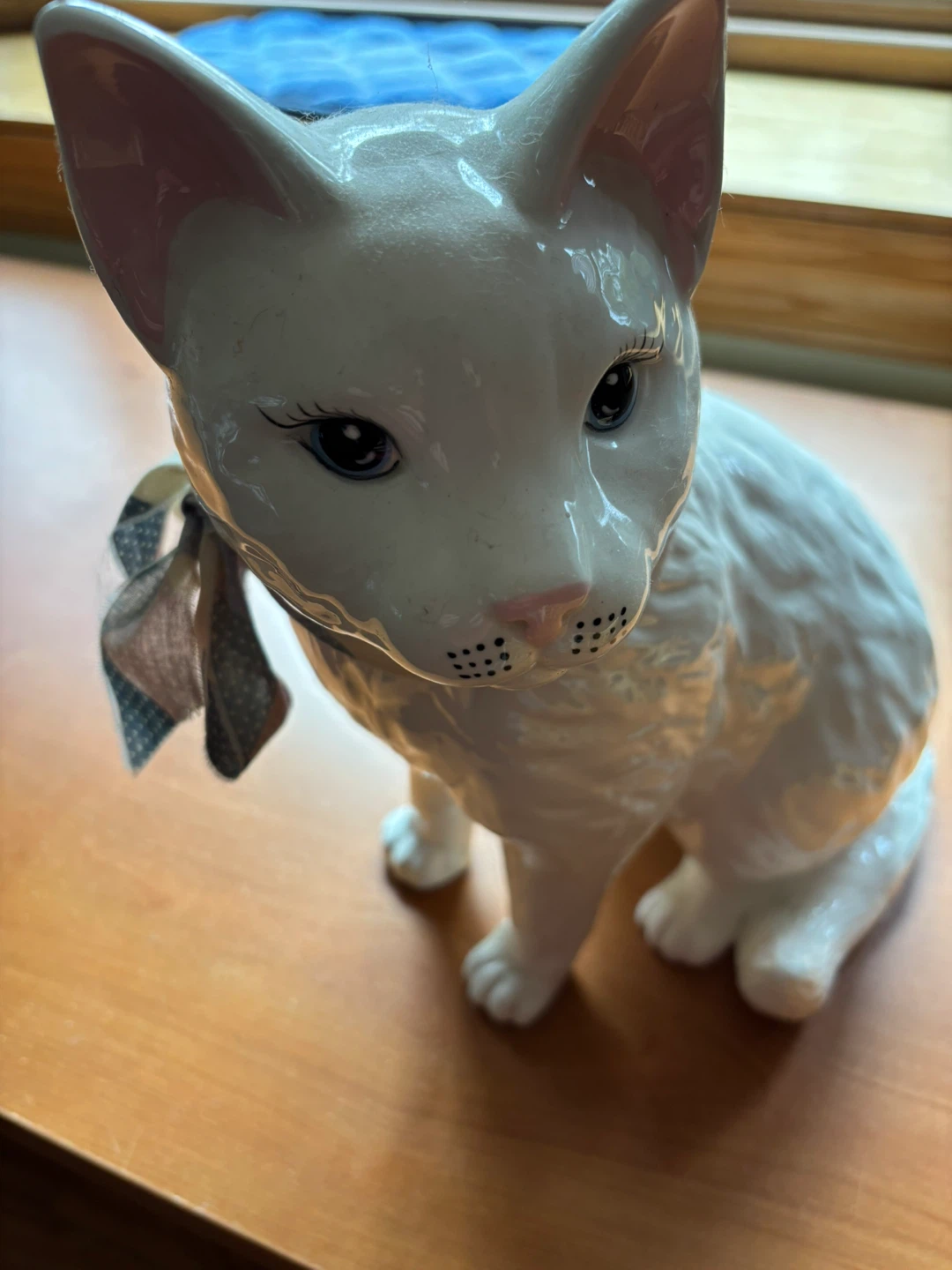 White Ceramic Cat Figurine