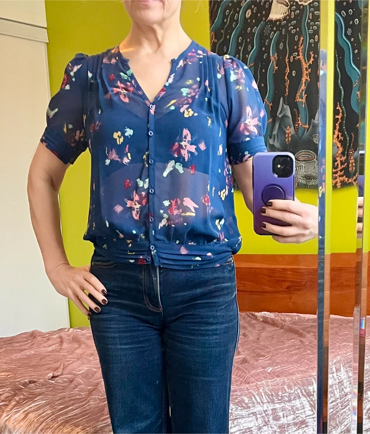 Floral Blouse - Size Small