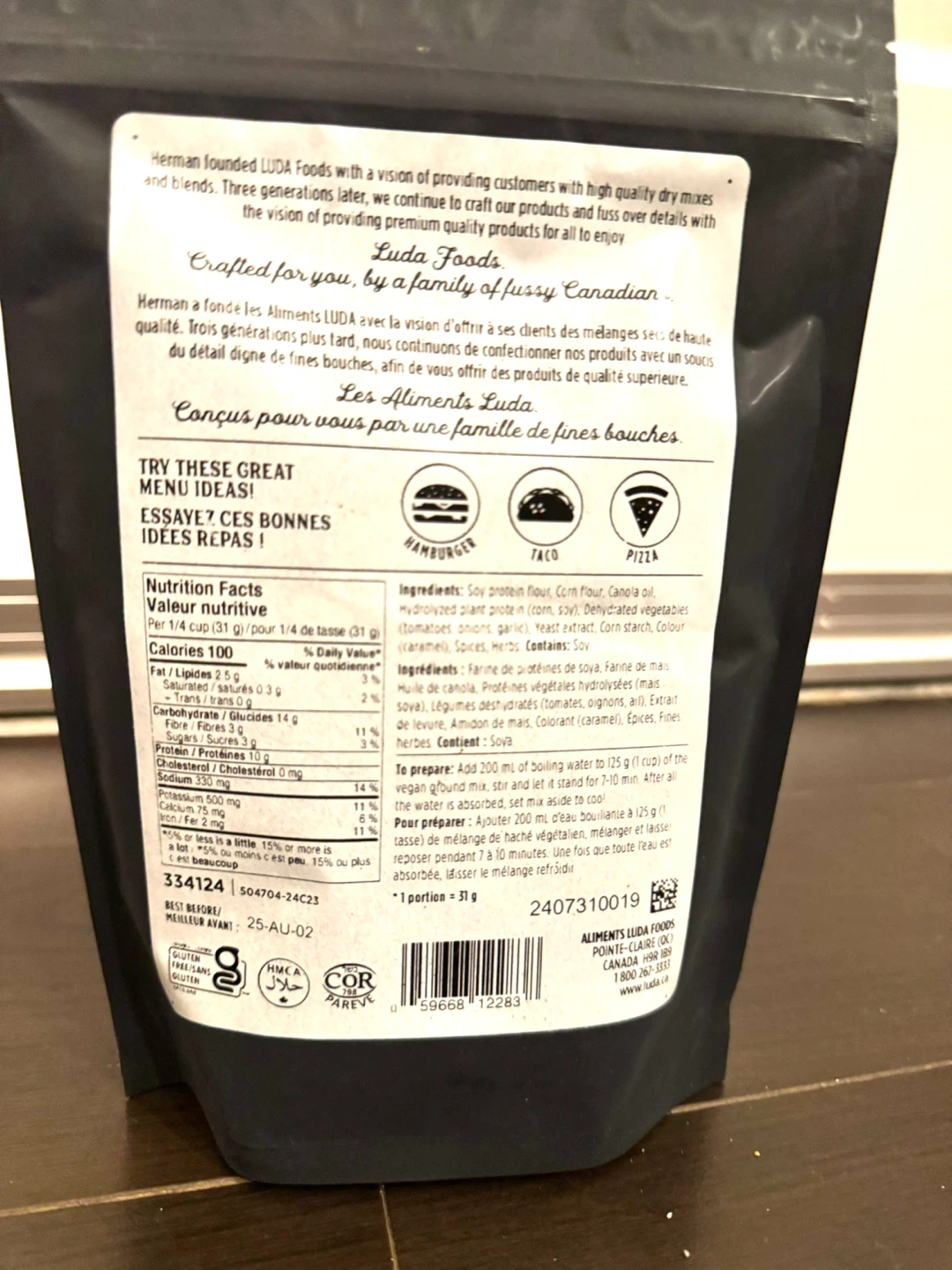 Luda Foods Vegan Ground No Beef Mix - photo 2