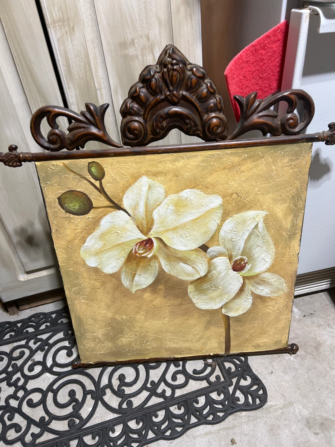 Floral Wall Art with Ornate Frame