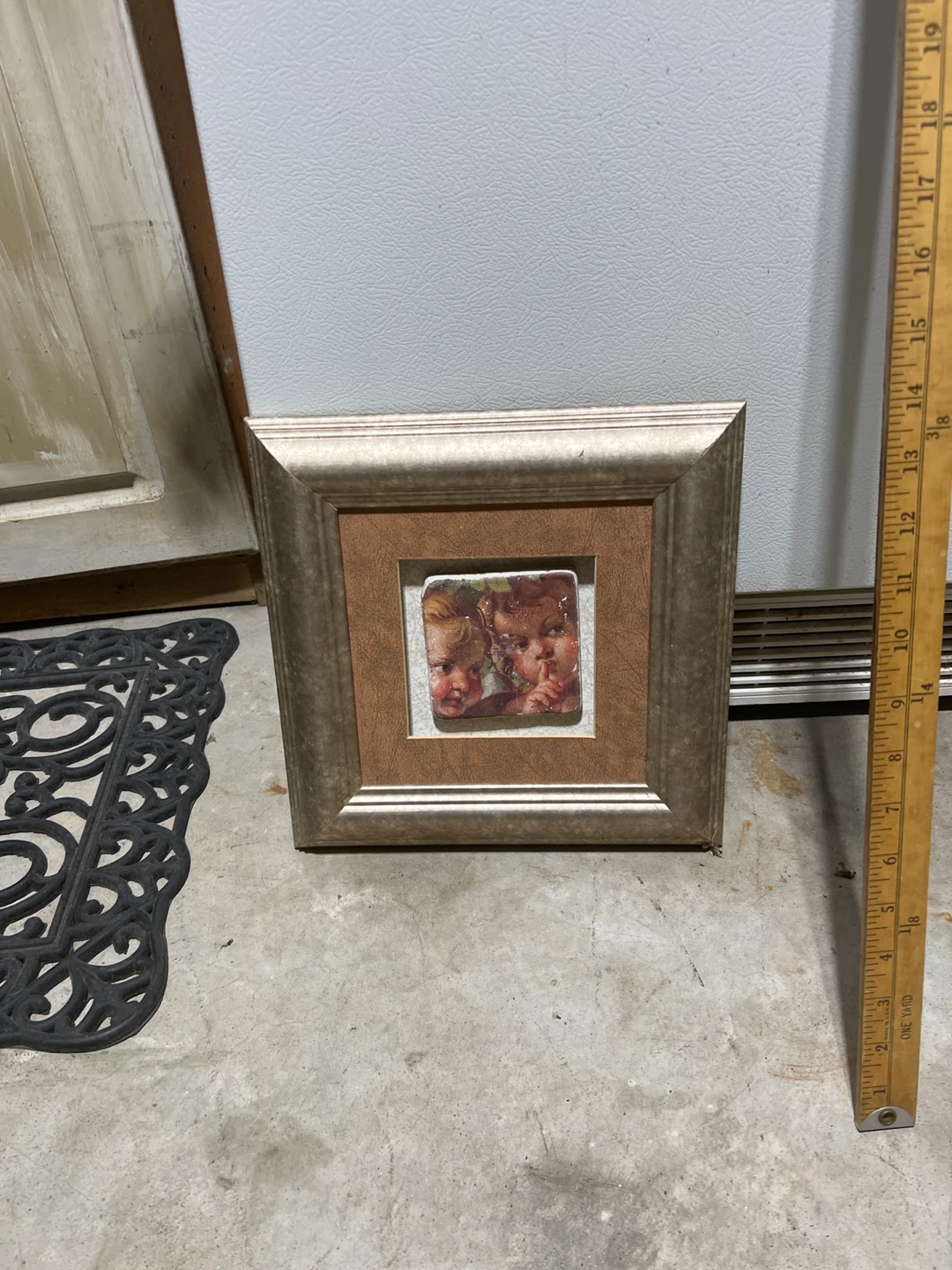 Framed Art with Cherub Image