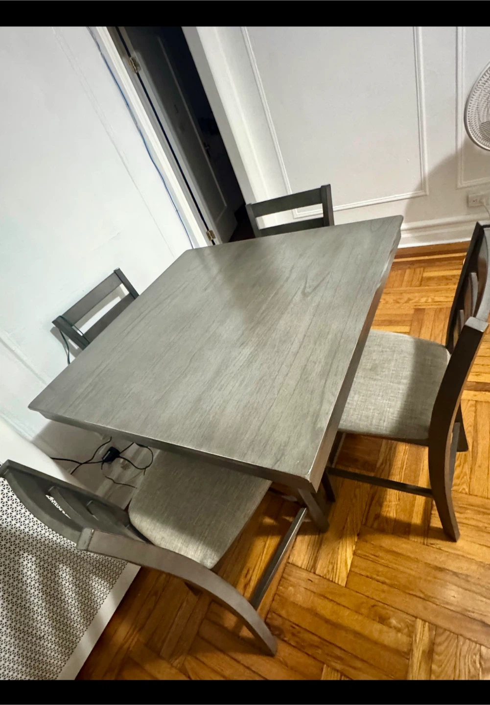 Gray Dining Table Set with 4 Chairs - photo 3
