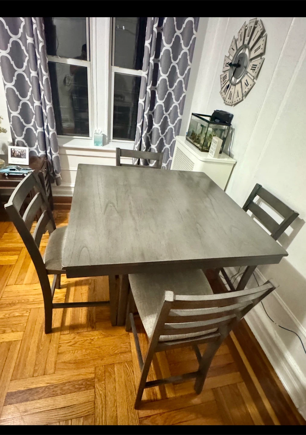 Gray Dining Table Set with 4 Chairs - photo 2