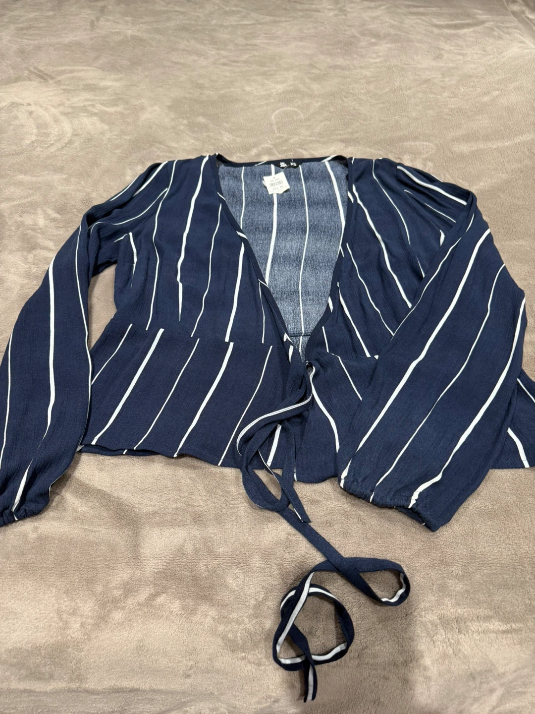 Striped Wrap Top - Size Small - photo 2