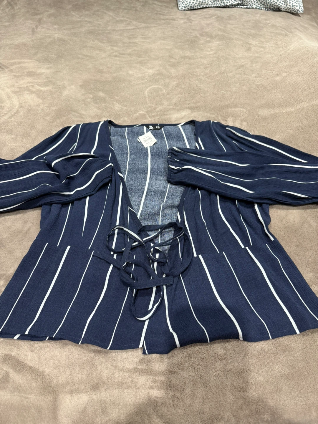 Striped Wrap Top - Size Small