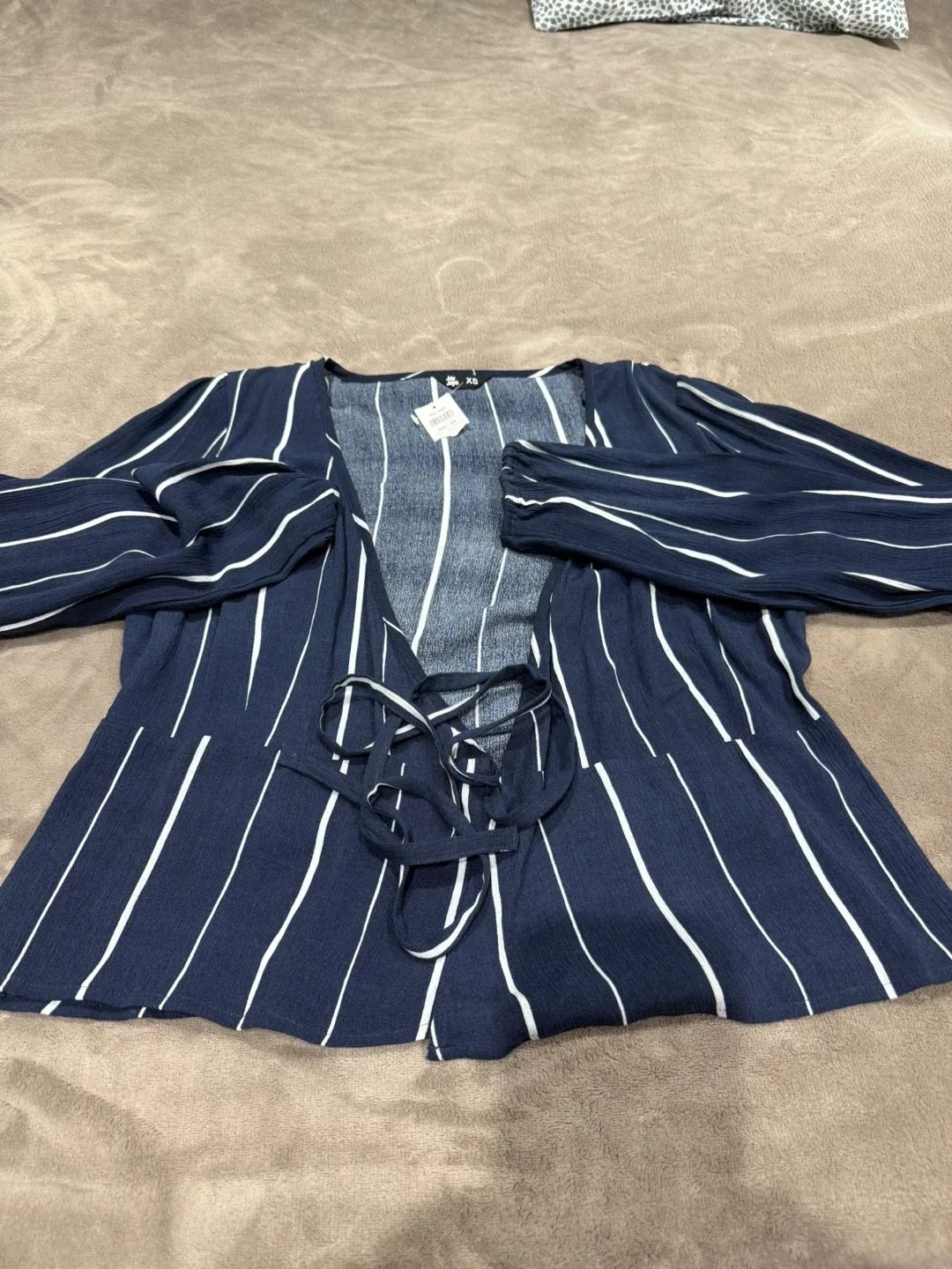 Striped Wrap Top - Size Small thumbnail
