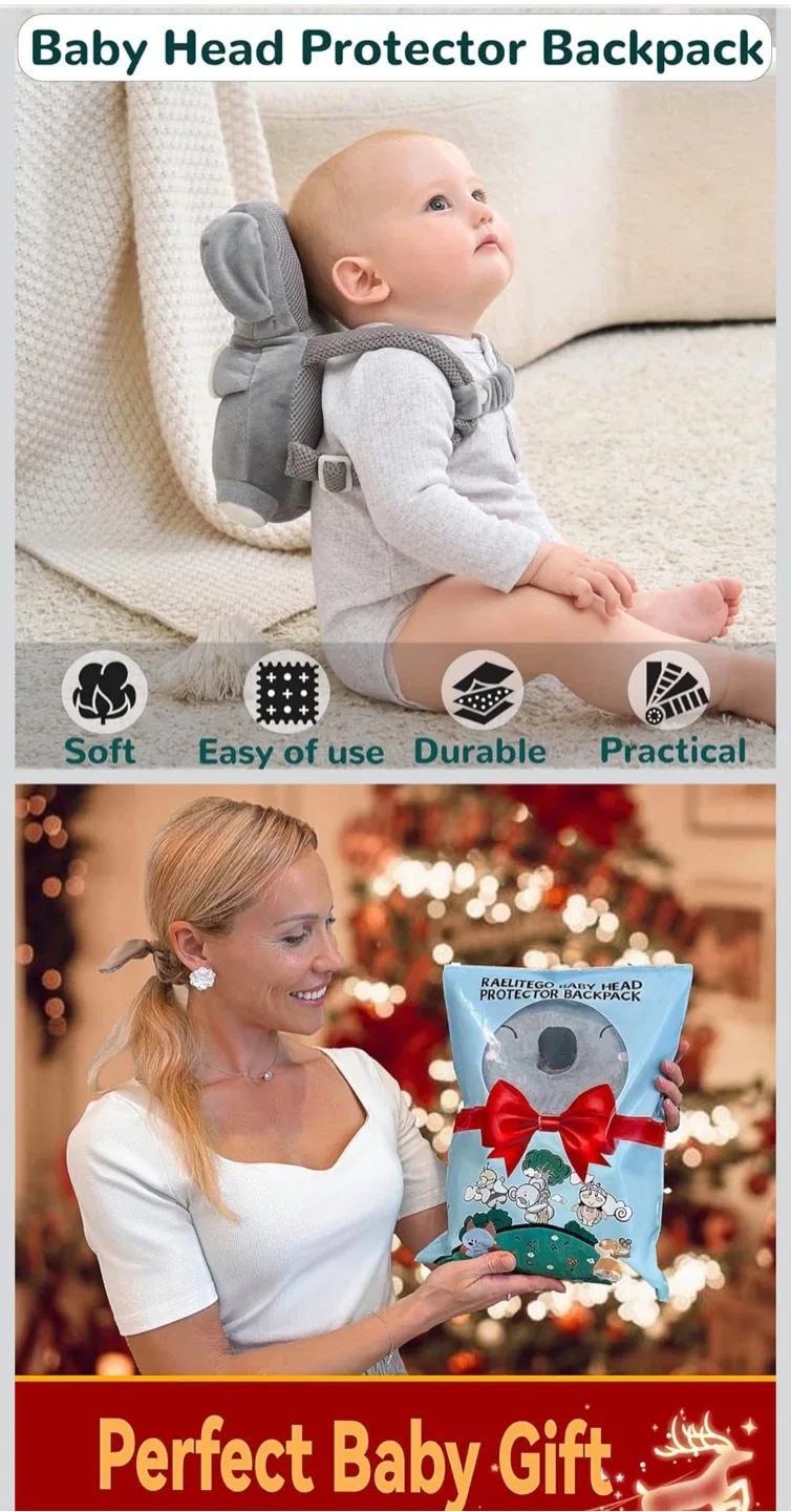 Baby Head Protector Backpack - Gray