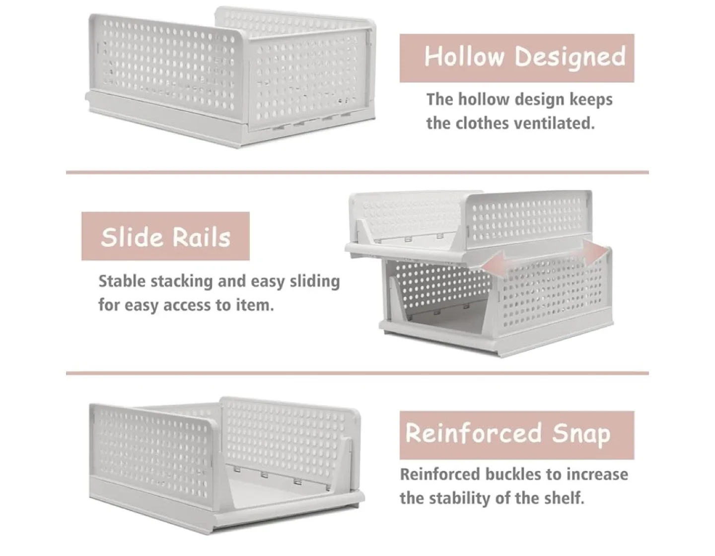 Stackable Closet Organizer Baskets(pack of 4) image indicator(4)