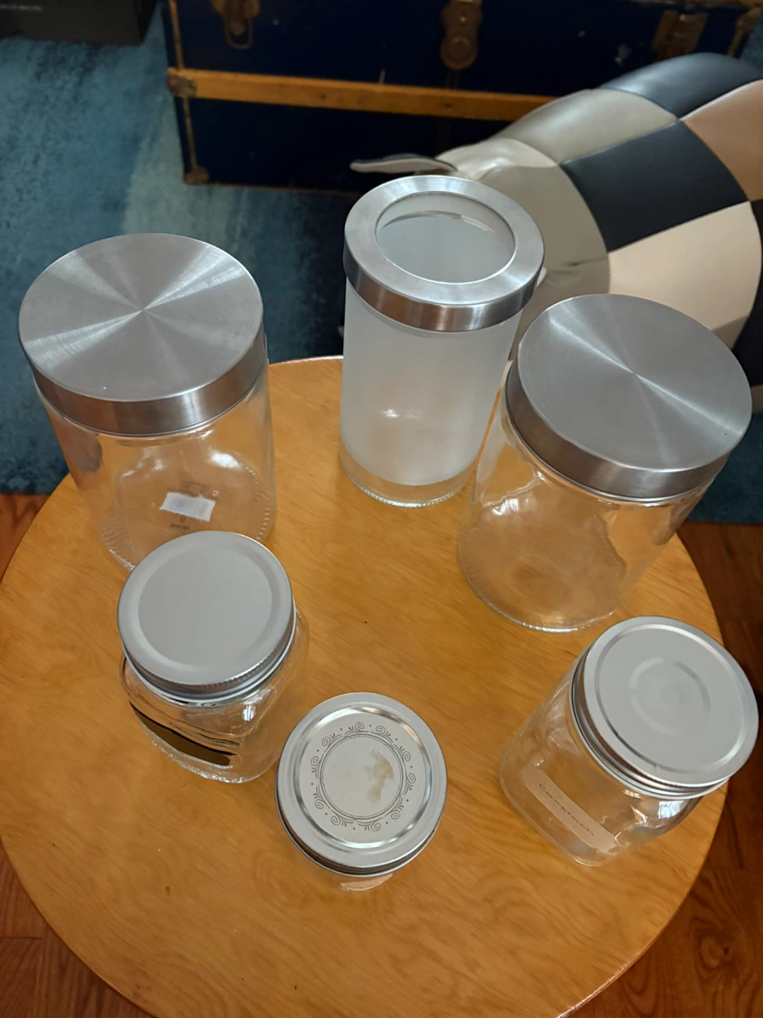 Glass Storage Jars with Metal Lids - Set of 6 - photo 3
