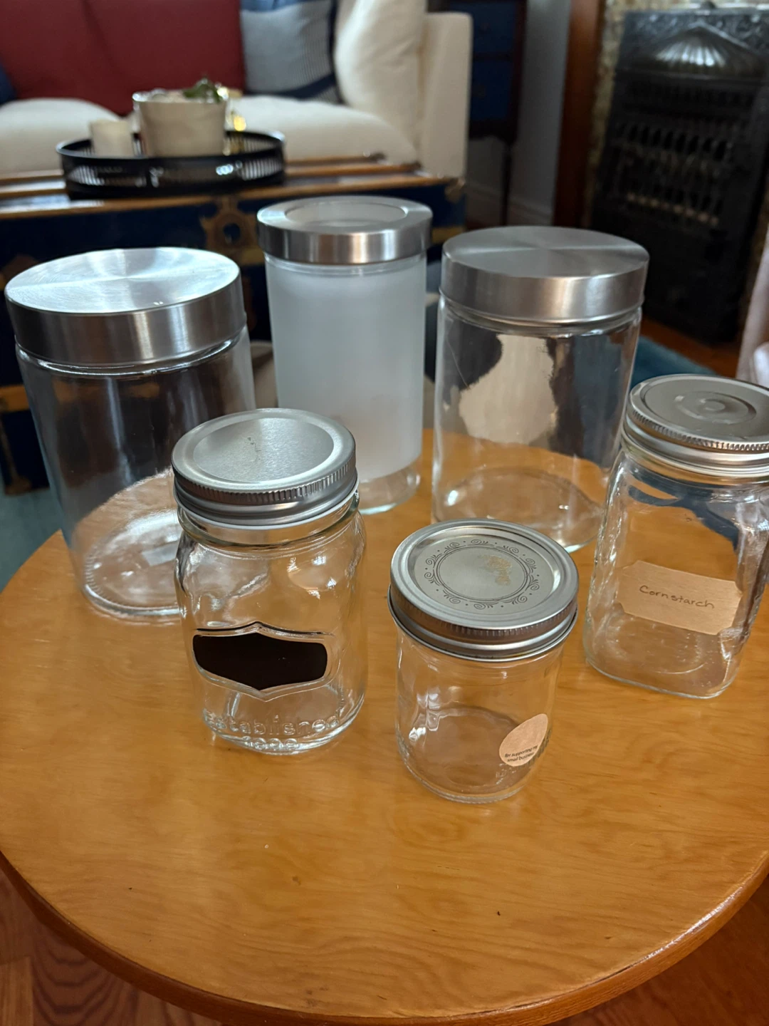 Glass Storage Jars with Metal Lids - Set of 6 - photo 2