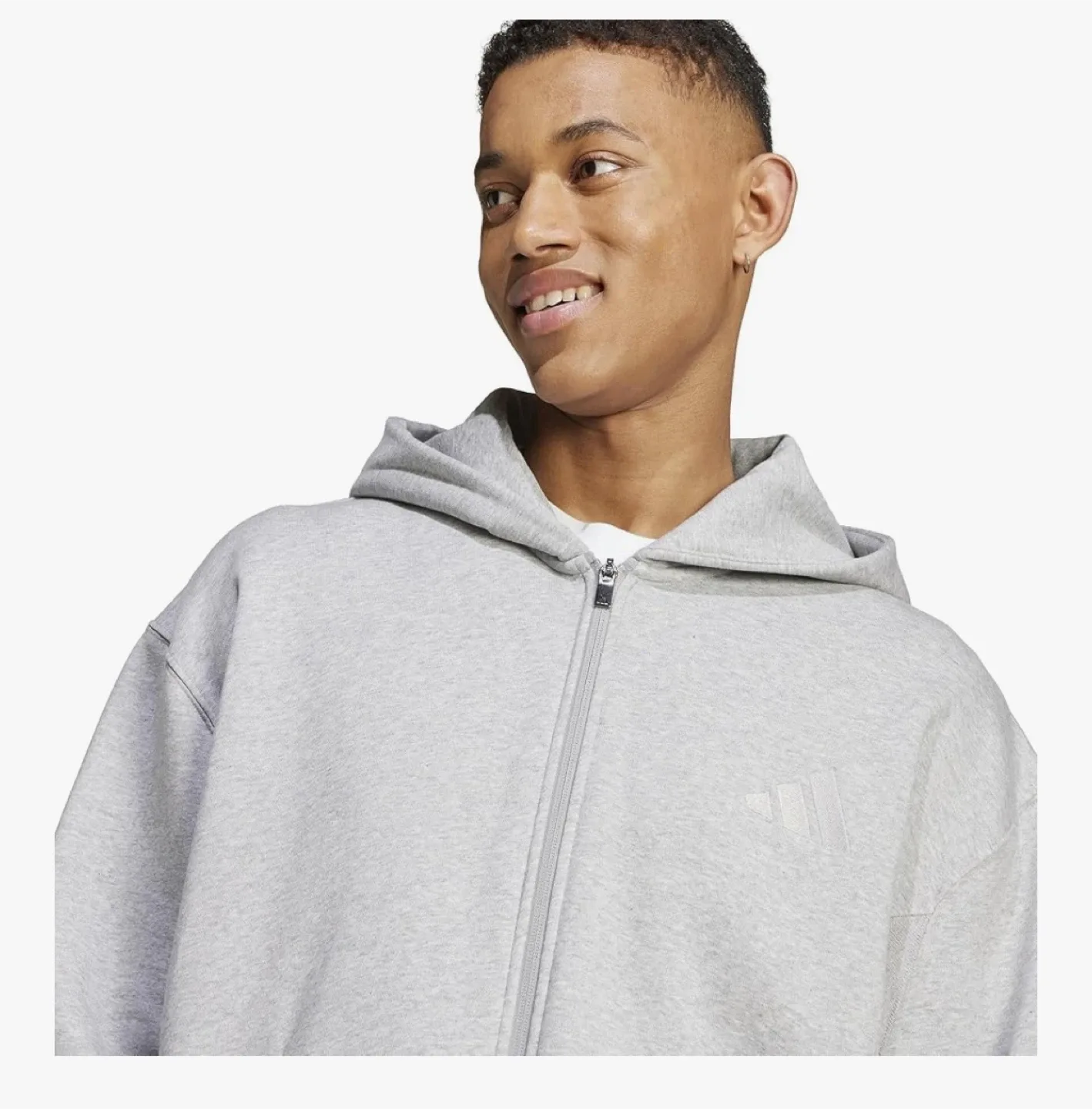 Adidas Men’s Essentials 3-Stripe Fleece Full Zip Hoodie, 4XLT image indicator(3)