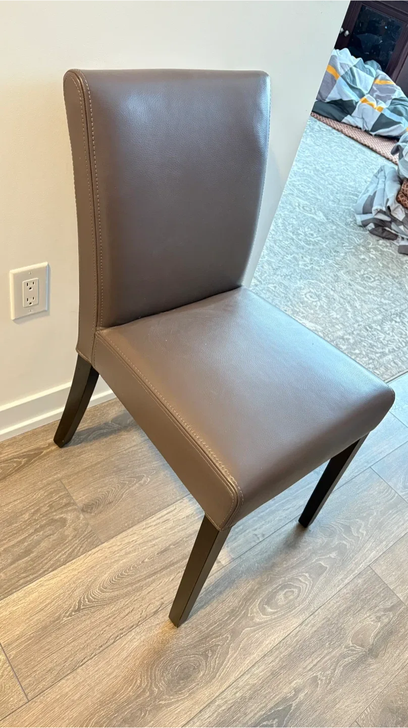 Grey Leather Dining Chair thumbnail