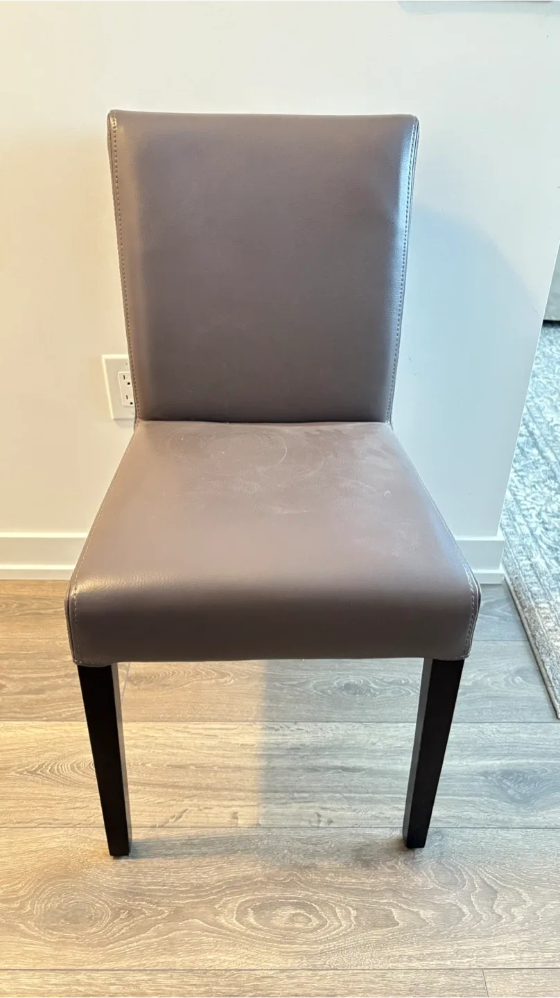 Grey Leather Dining Chair image indicator(4)