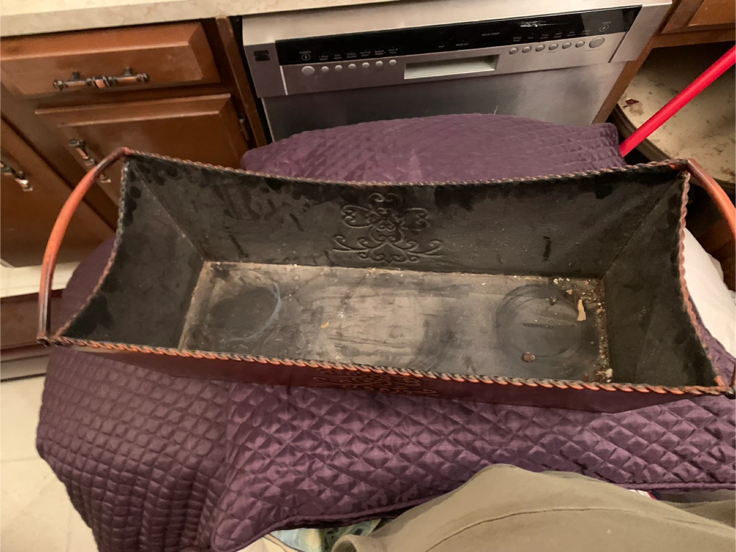 Decorative Metal Planter with Handles - photo 2