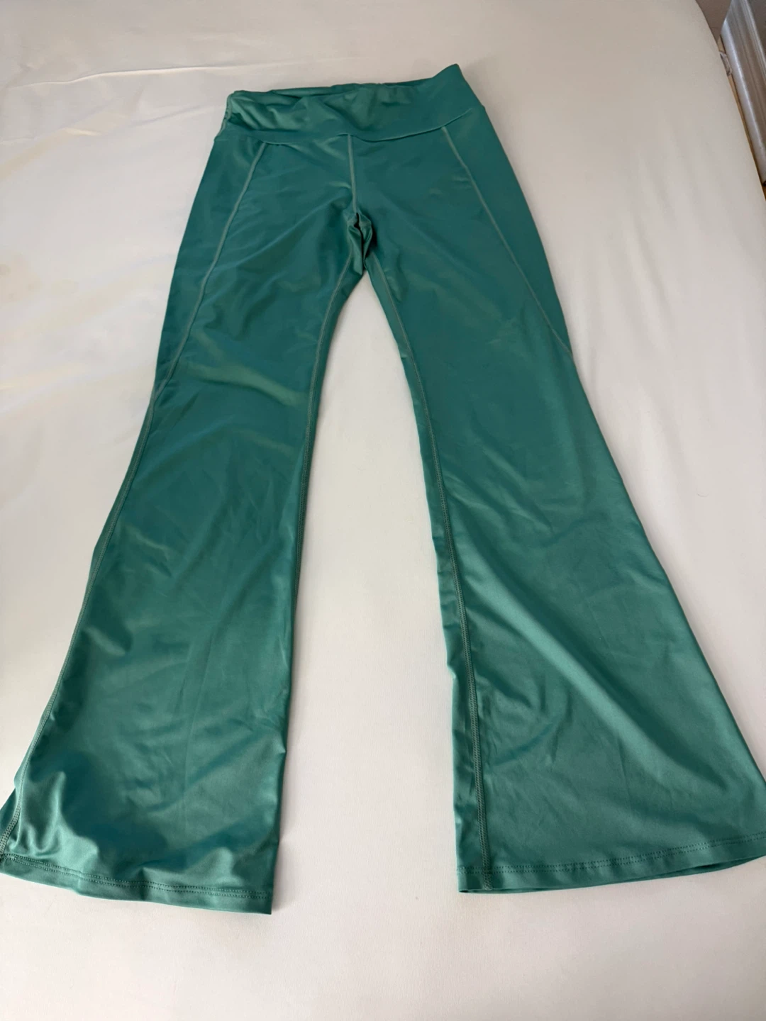 Green Flare Yoga Pants
