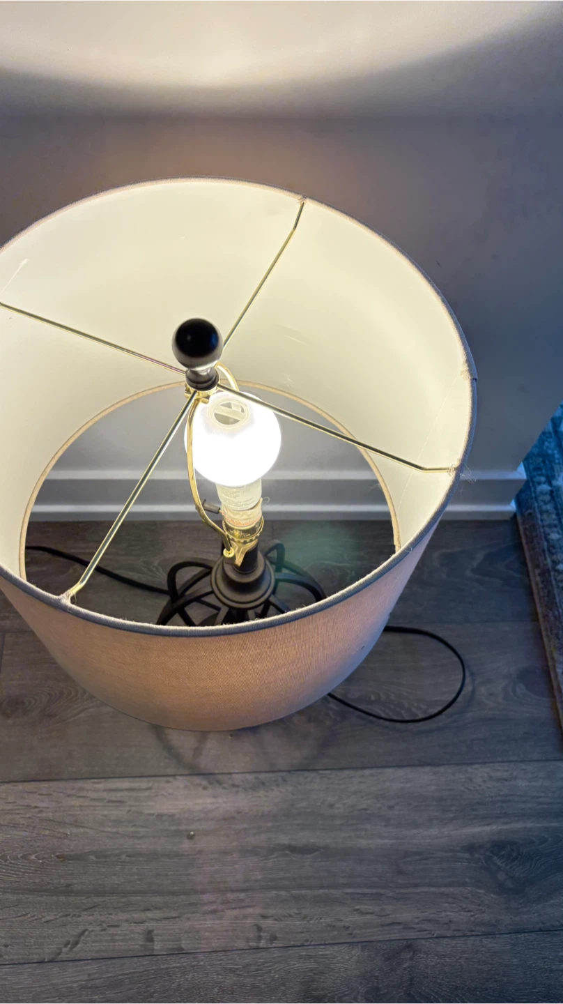 Modern Black Metal Cage Table Lamp - photo 2