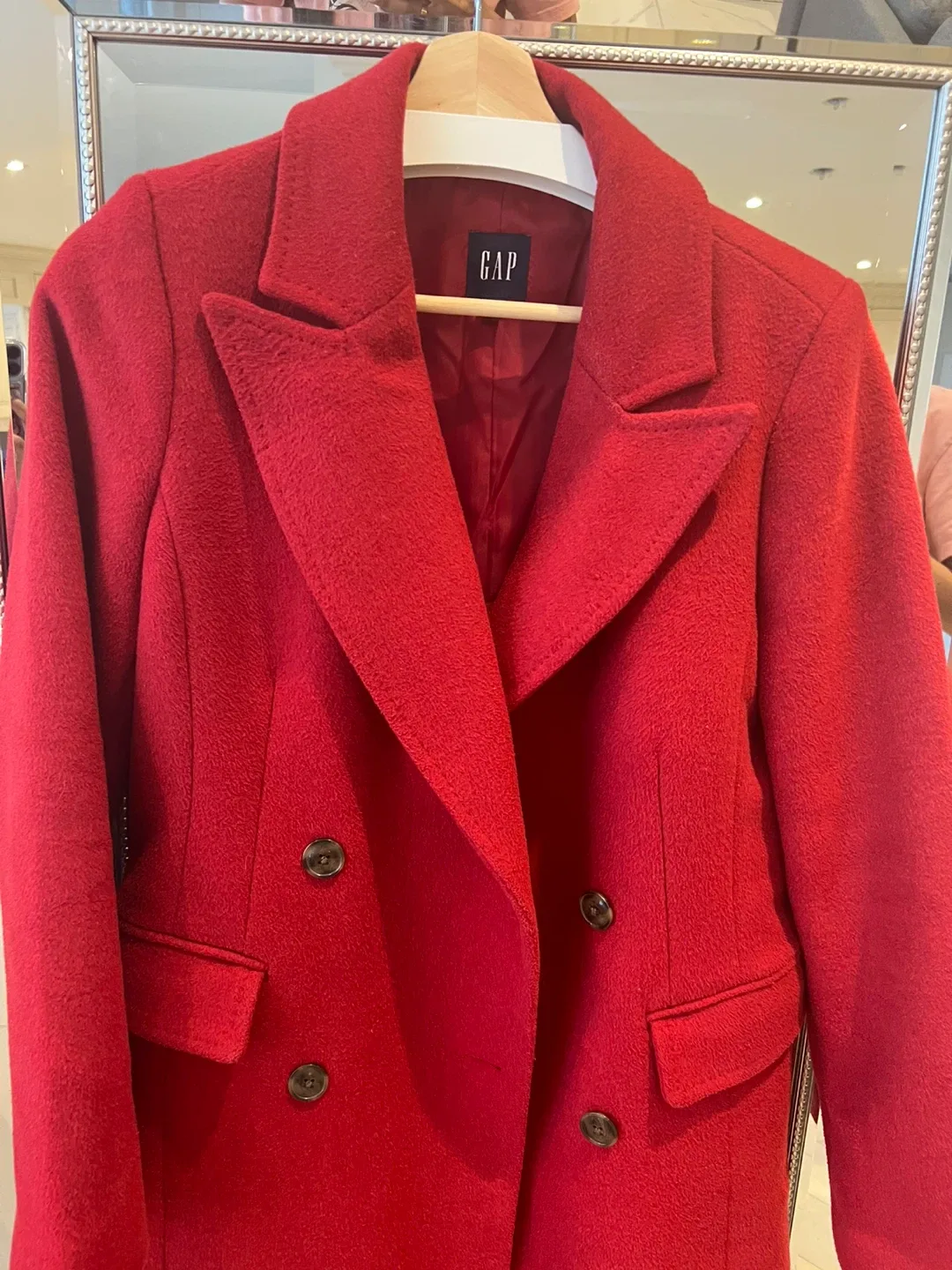 GAP Red Wool Blend Coat - Size XS image indicator(3)