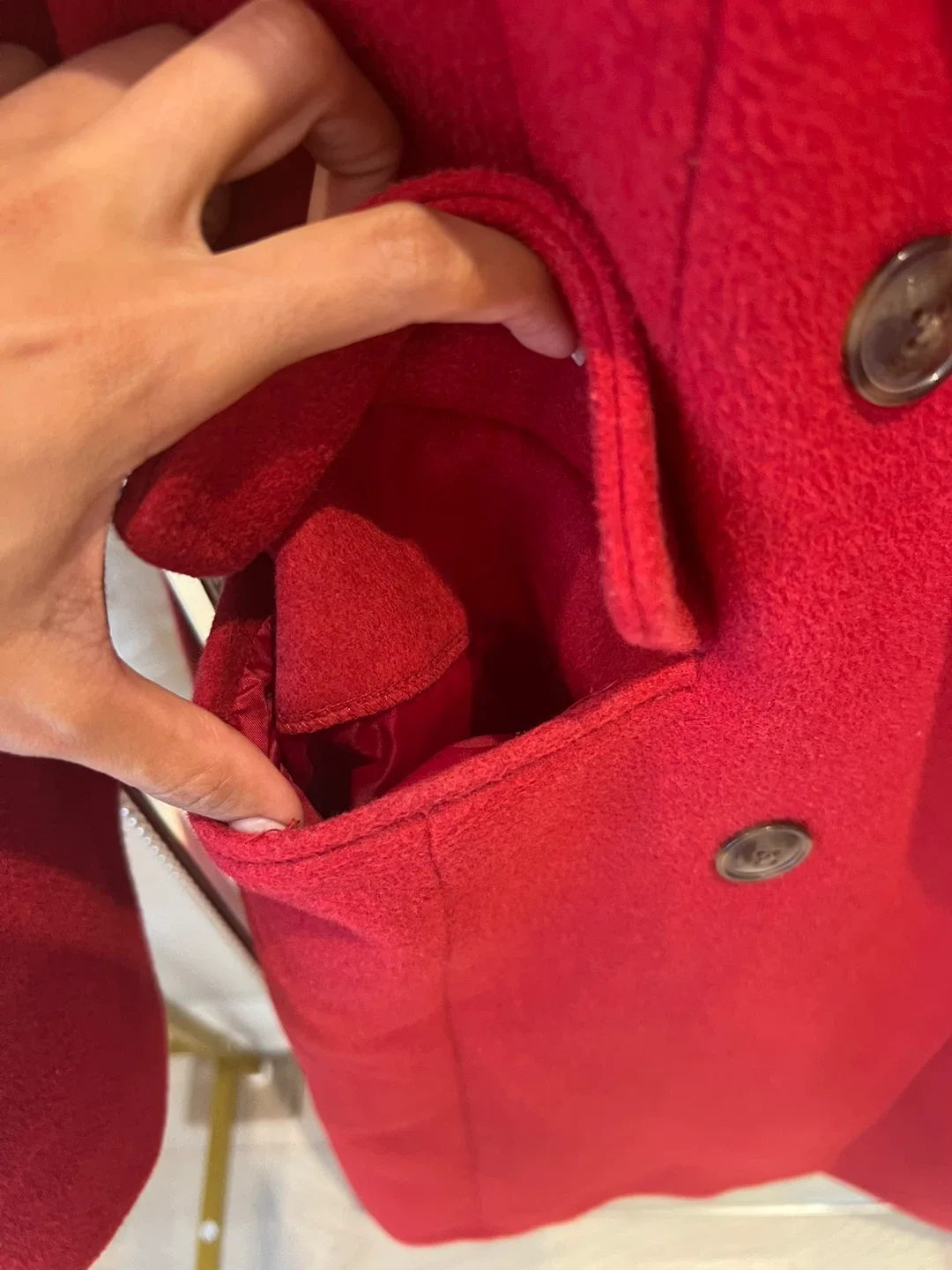 GAP Red Wool Blend Coat - Size XS image indicator(5)