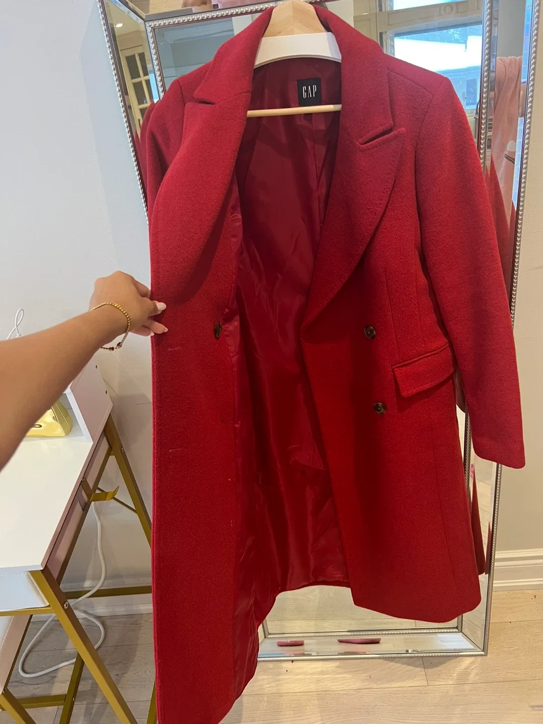 GAP Red Wool Blend Coat - Size XS image indicator(6)
